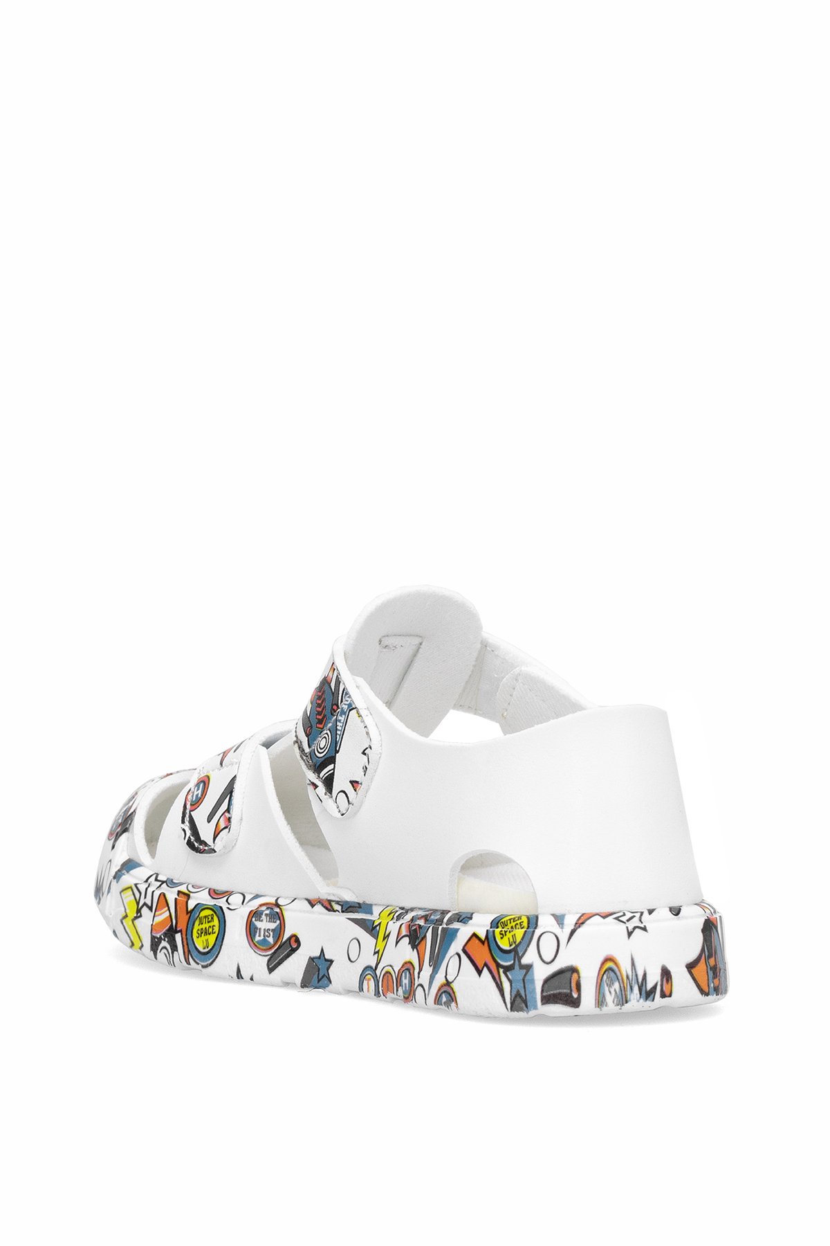 Benetton BN-1410 Patik Erkek Çocuk Düz Sandalet Beyaz - Mavi