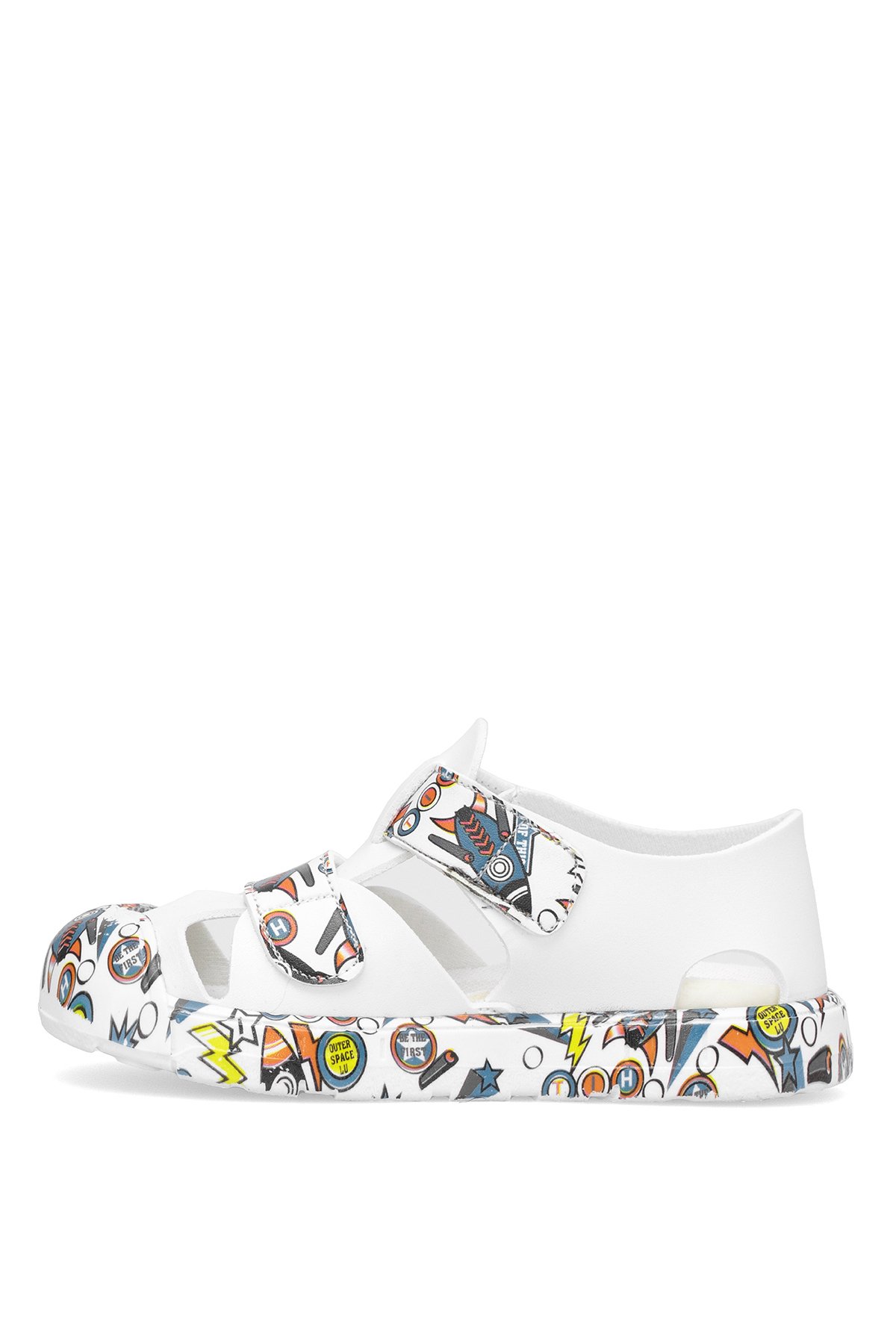 Benetton BN-1410 Patik Erkek Çocuk Düz Sandalet Beyaz - Mavi