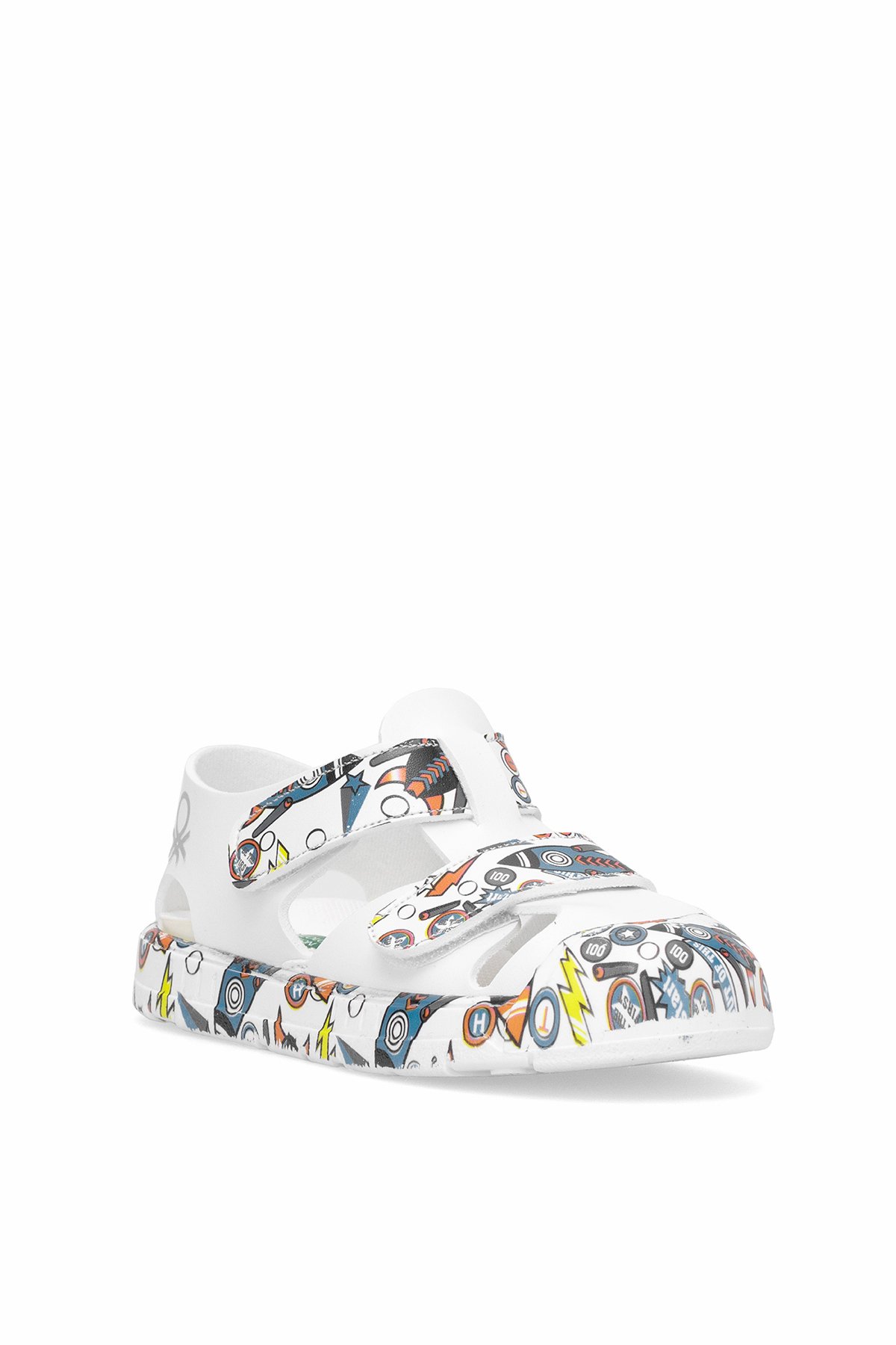 Benetton BN-1410 Patik Erkek Çocuk Düz Sandalet Beyaz - Mavi