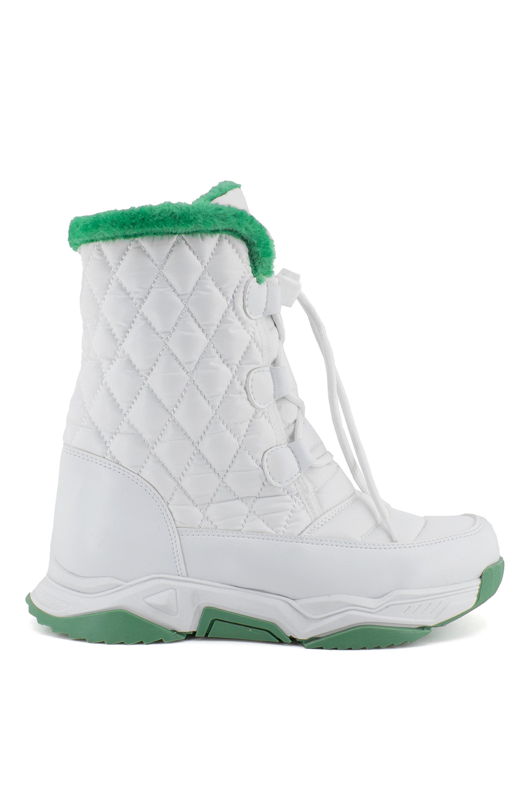 Benetton BN-30394 Kadın Bot Beyaz - Yeşil