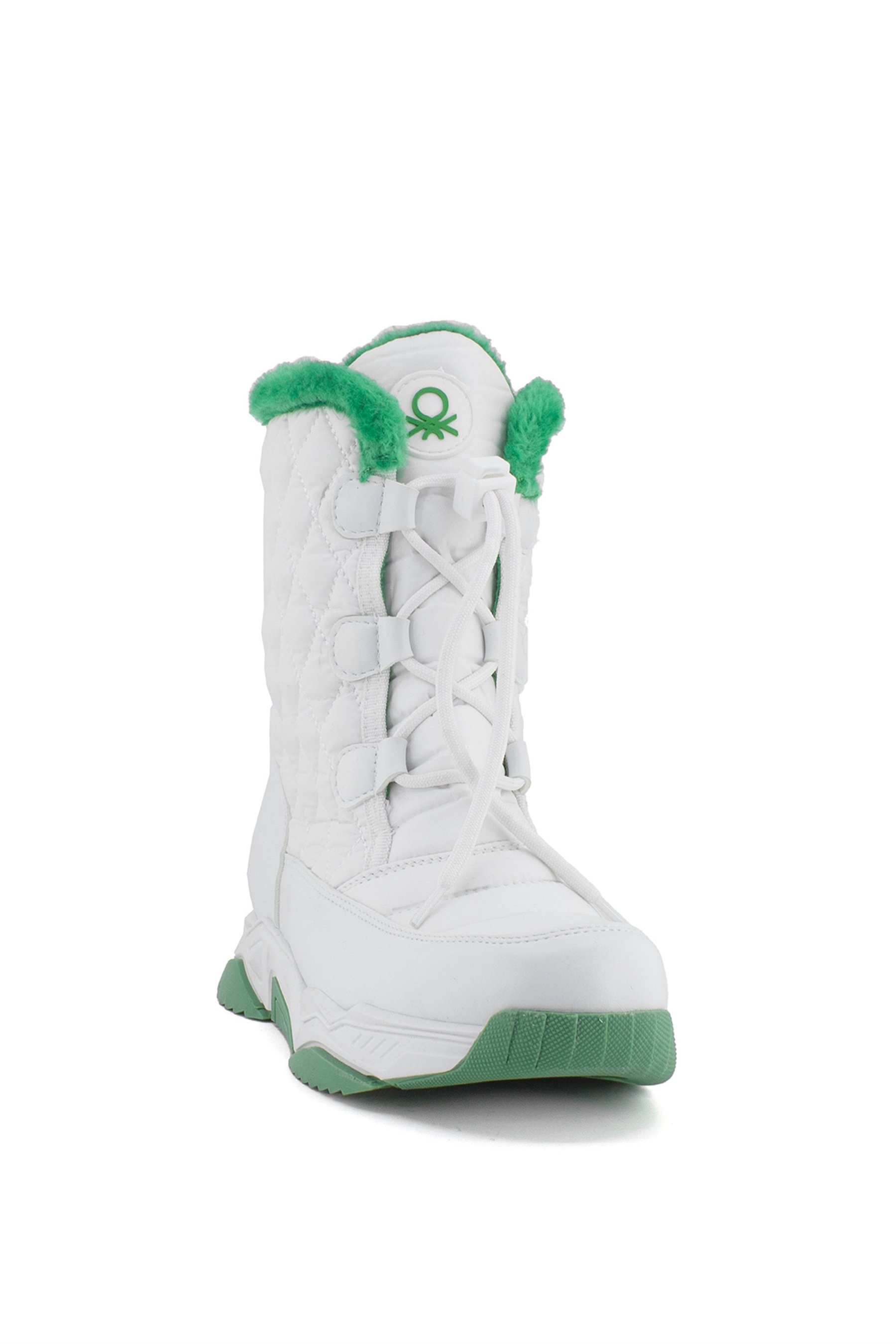 Benetton BN-30394 Kadın Bot Beyaz - Yeşil
