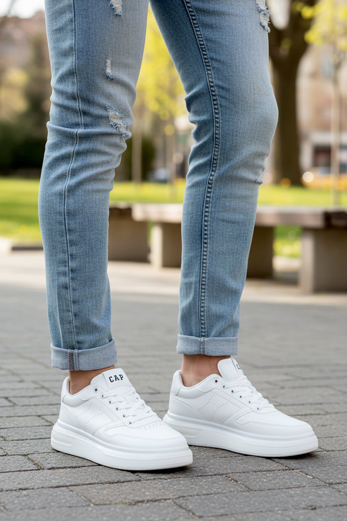 Cap 2040 Erkek Klasik Sneaker Beyaz