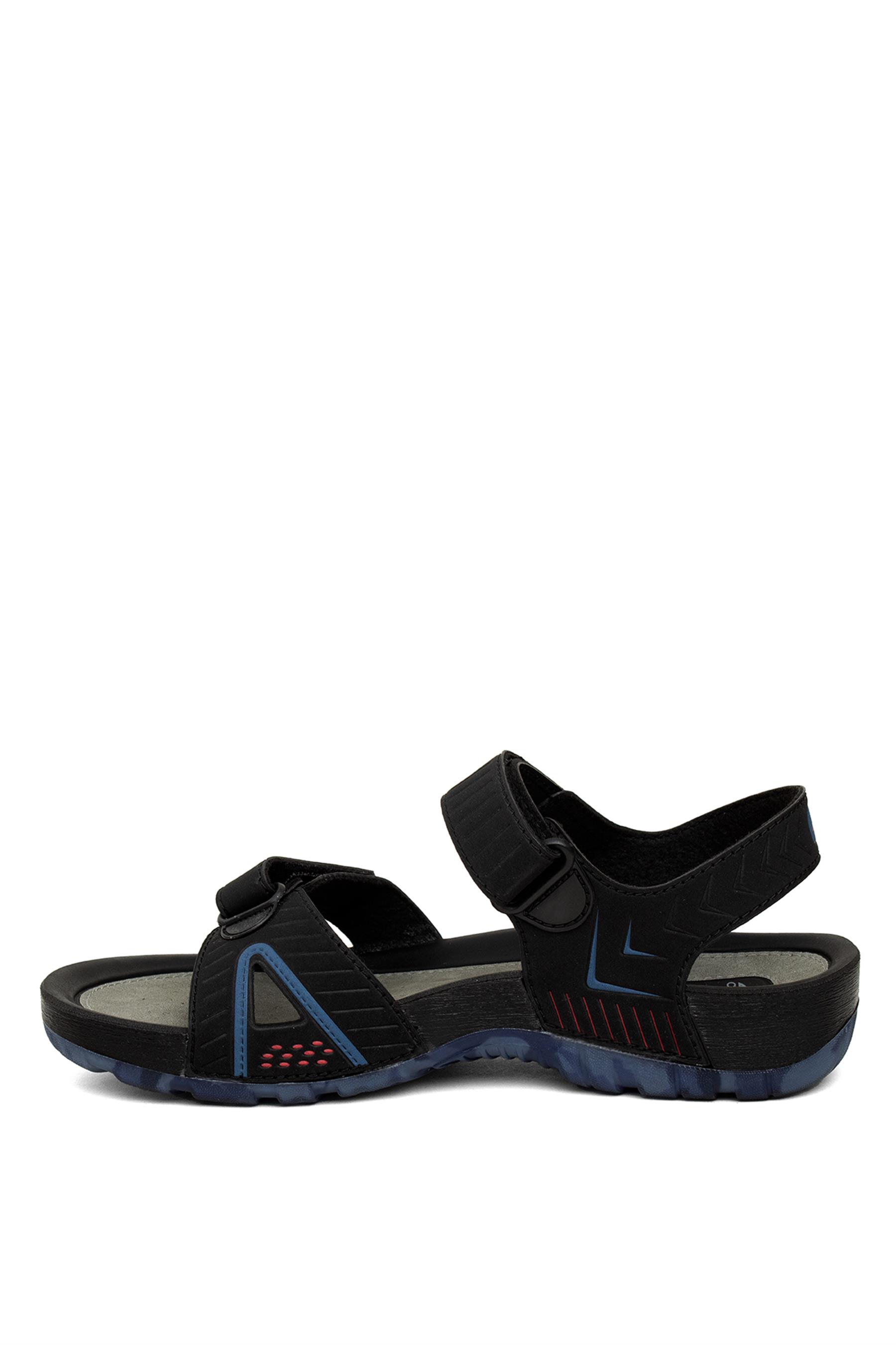 Ceyo 9829 Erkek Sandalet Siyah - Kırmızı