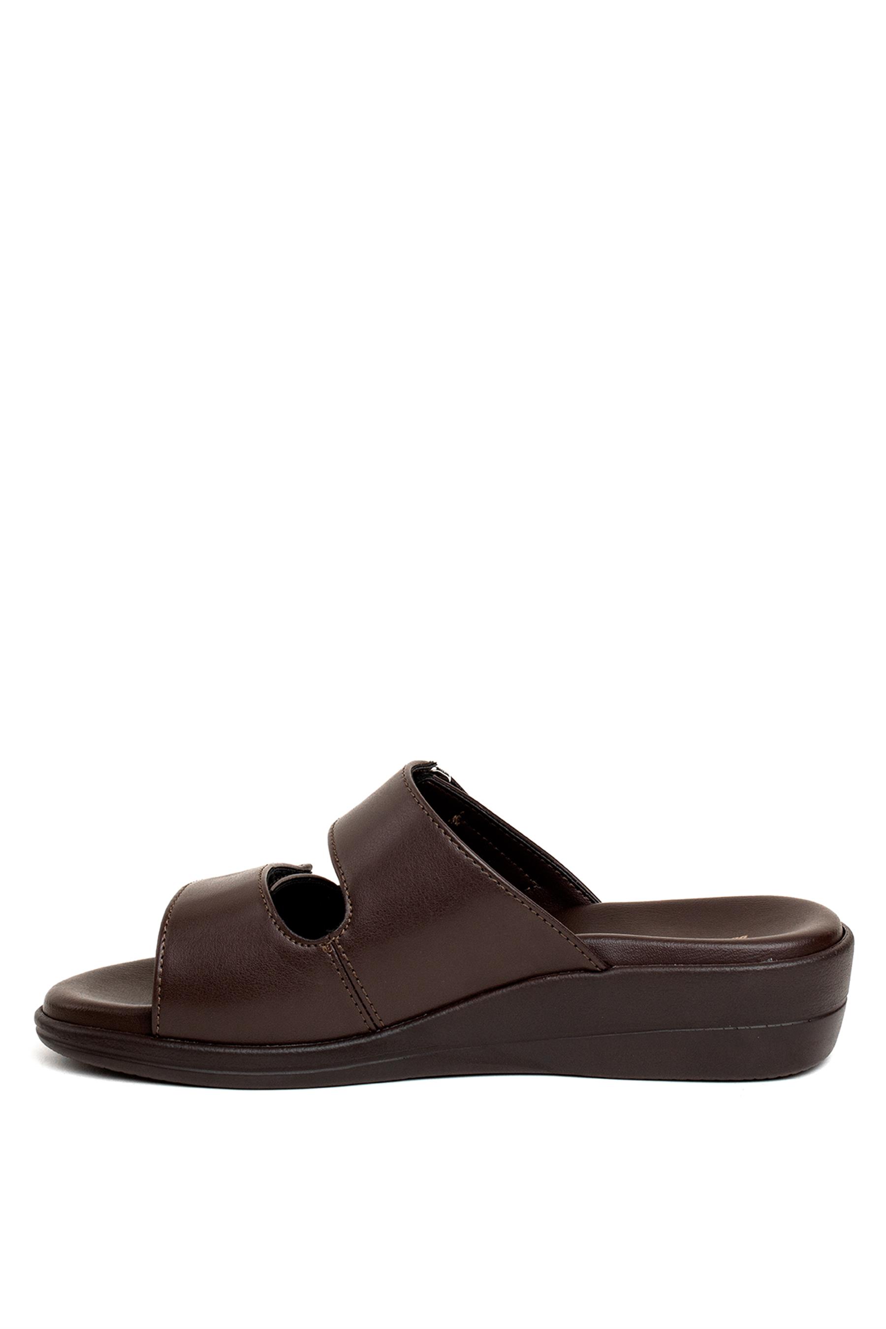 Ceyo 9863-1 Kadın Düz Terlik Kahverengi