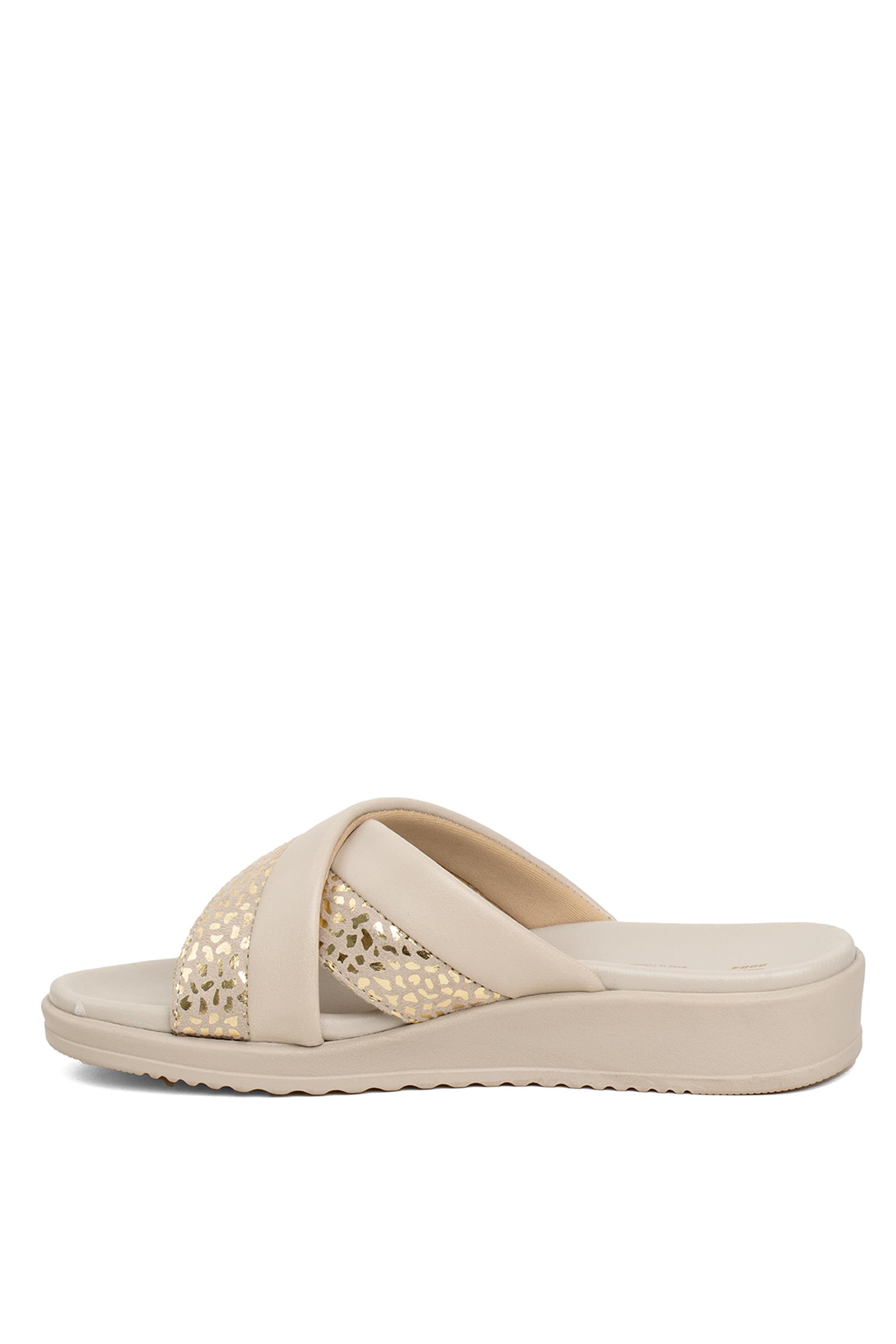 Ceyo 9984 Kadın Düz Terlik Bej