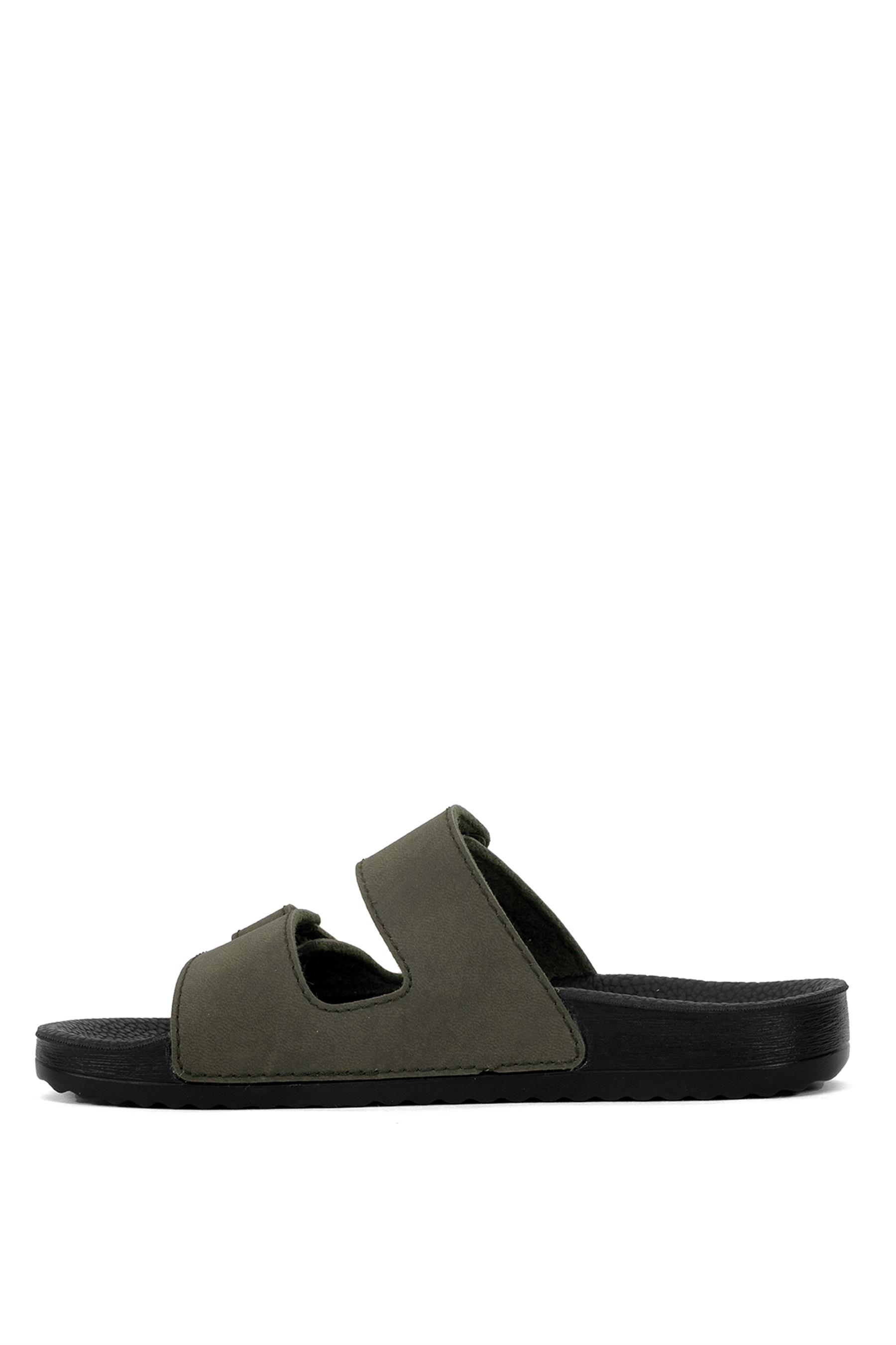 Ceyo Bahama-16 Kadın Düz Terlik Haki