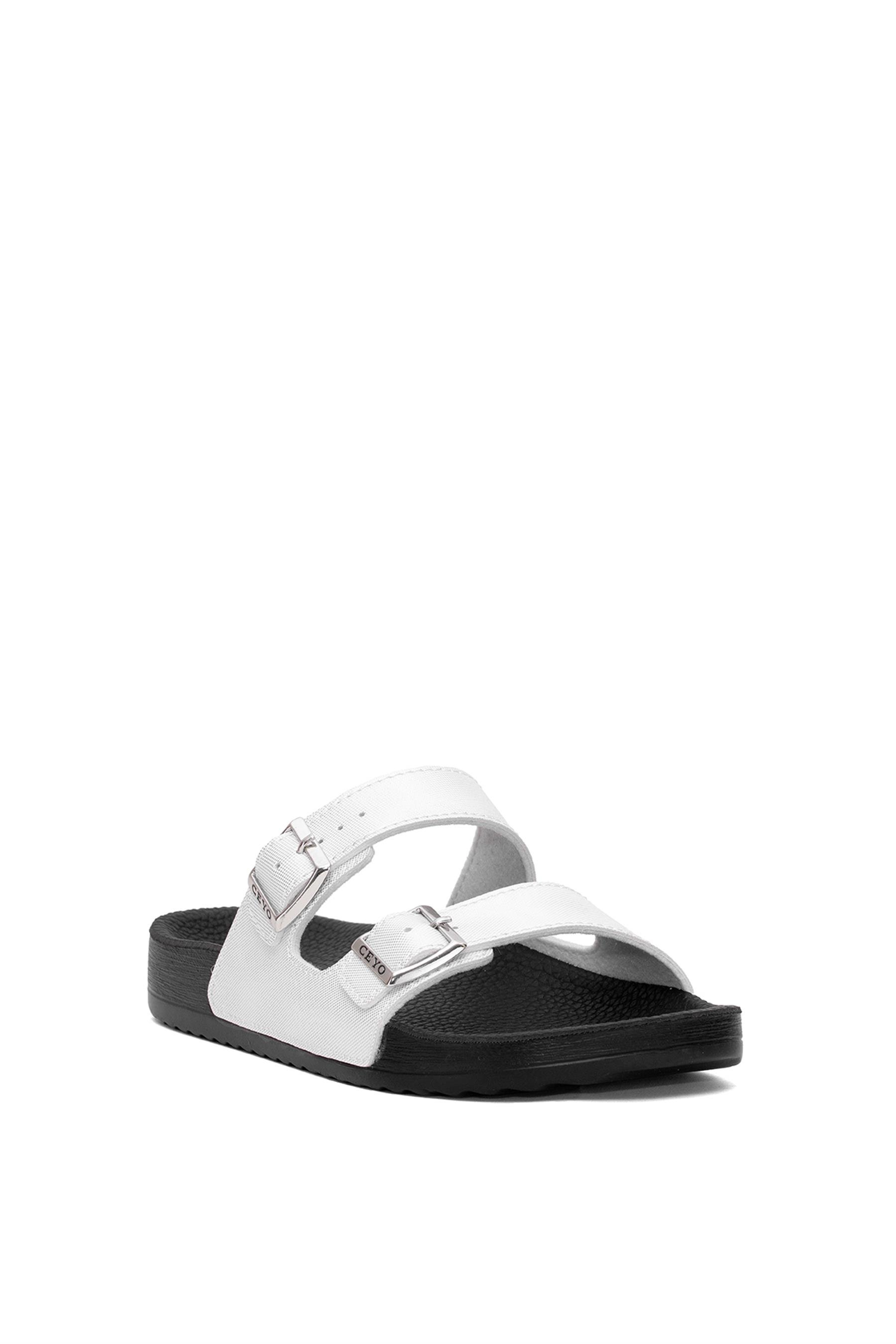 Ceyo Bahama-18 Kadın Düz Terlik Beyaz