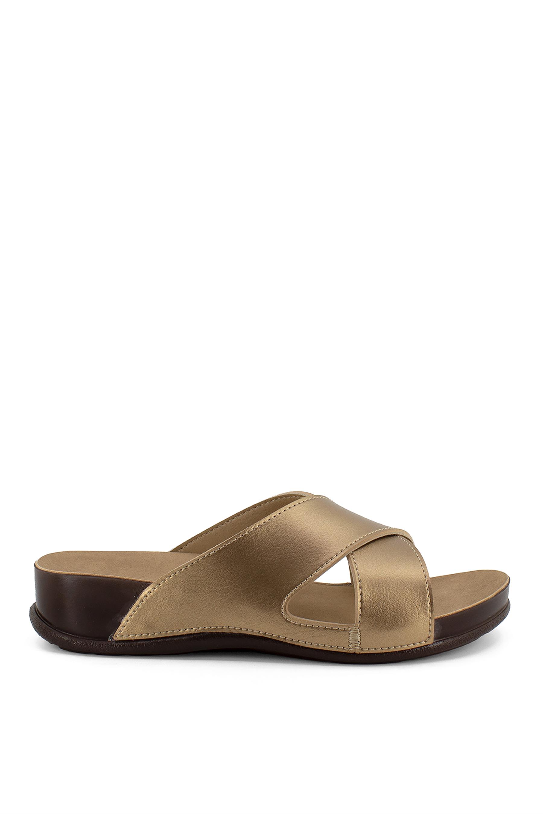 Ceyo Oliva-1 Kadın Terlik Altın