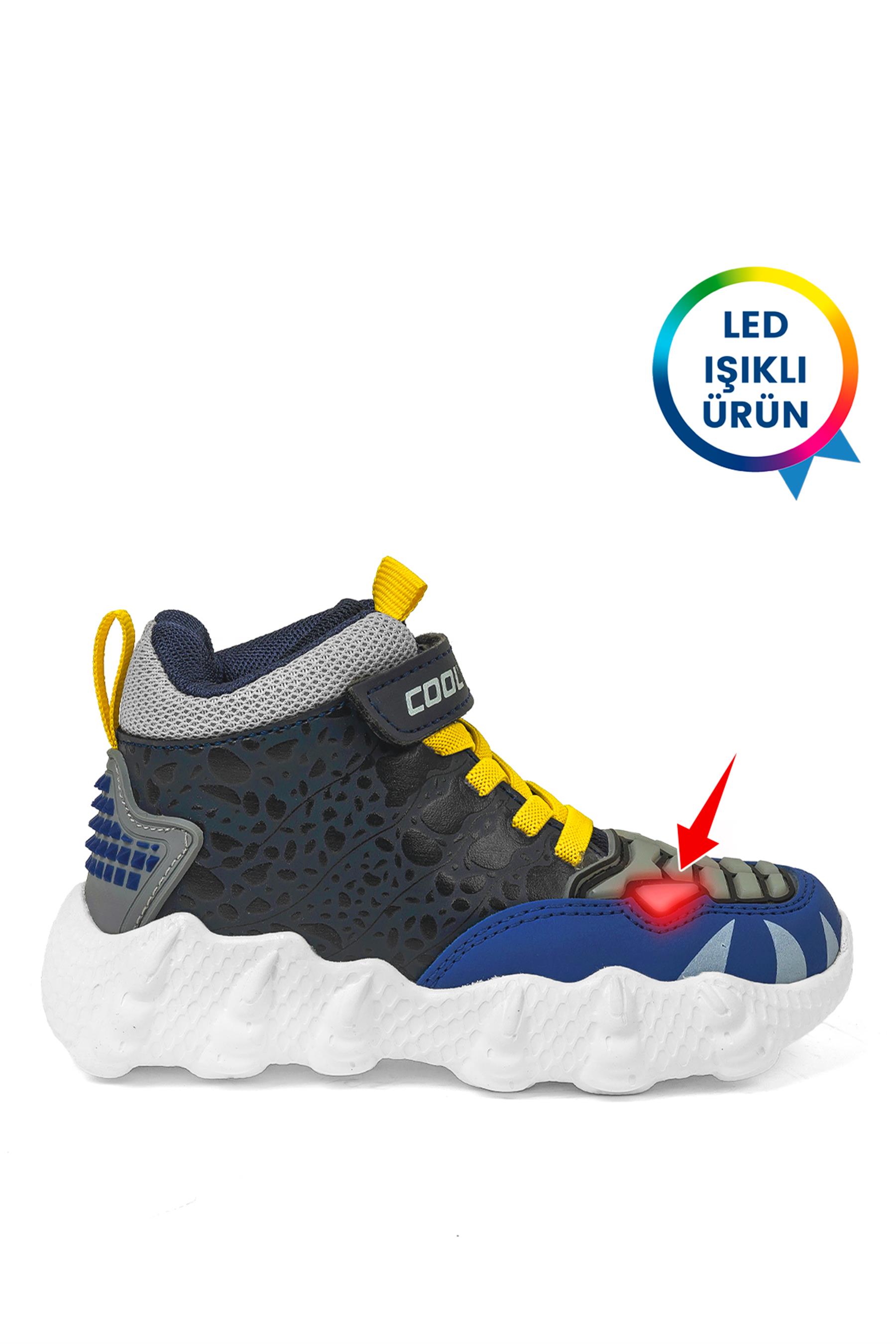 Cool Godzilla Patik Erkek Çocuk Işıklı Hi Sneaker Mavi