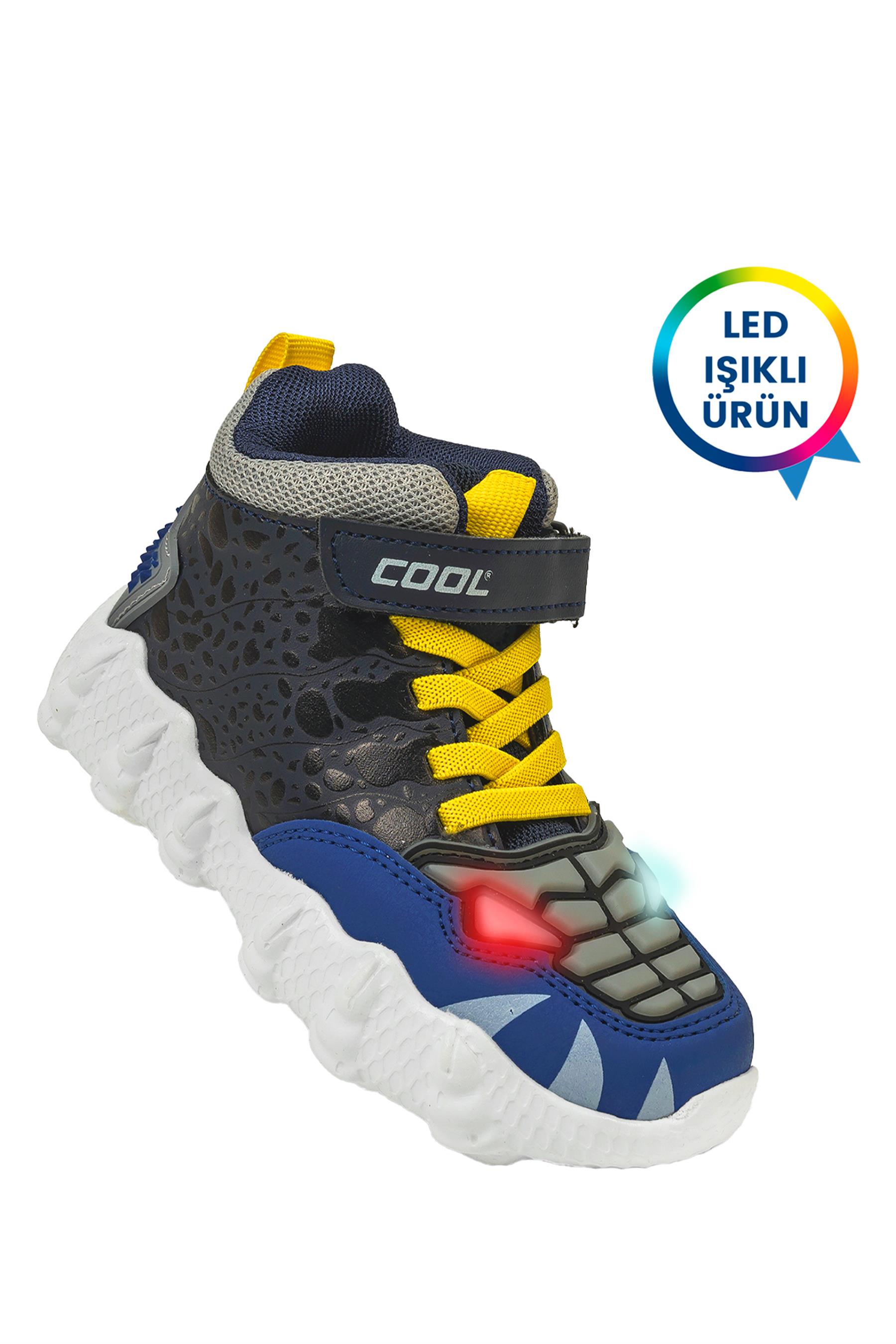 Cool Godzilla Patik Erkek Çocuk Işıklı Hi Sneaker Mavi
