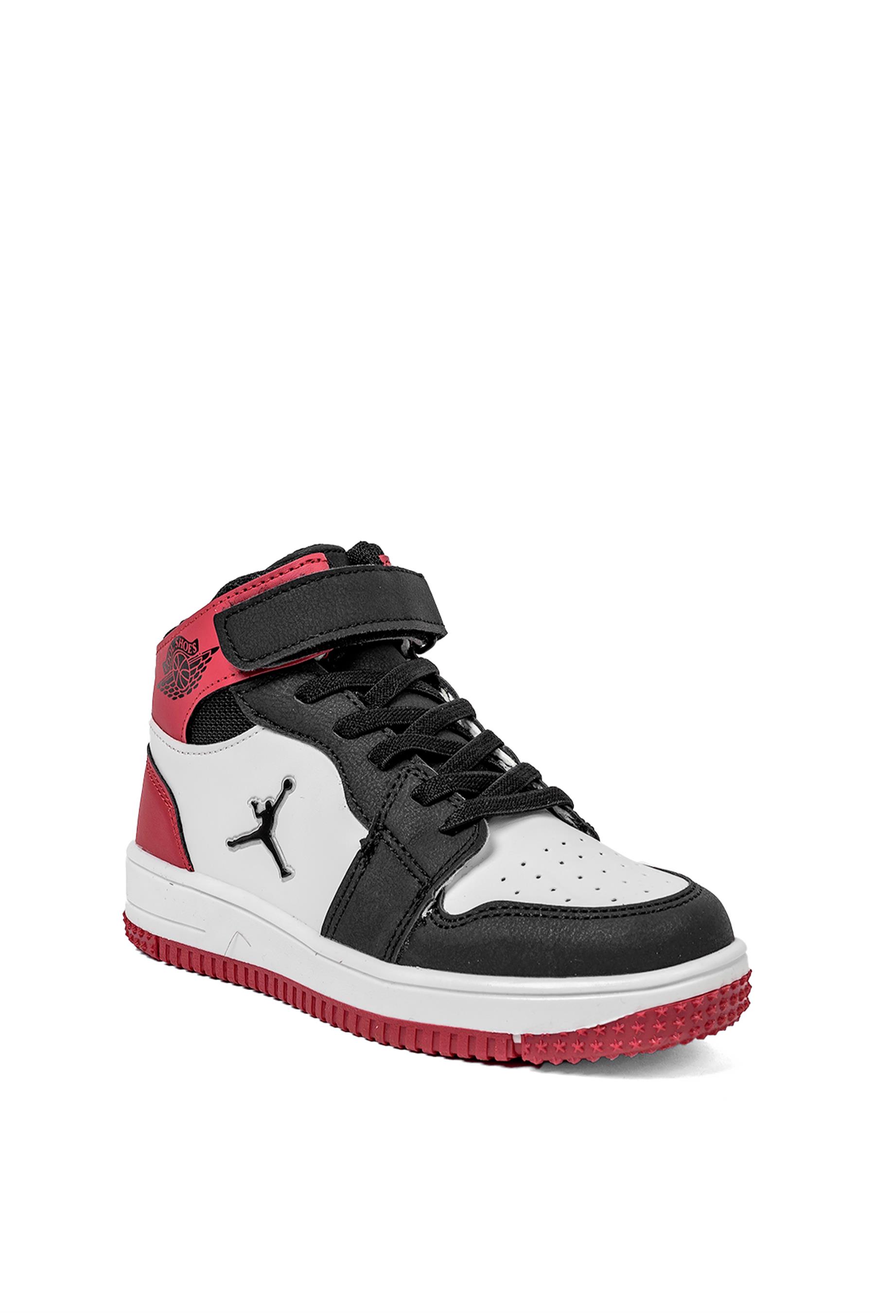 Cool Haykat Uzun Filet Erkek Çocuk Sneaker Bot Siyah - Kırmızı