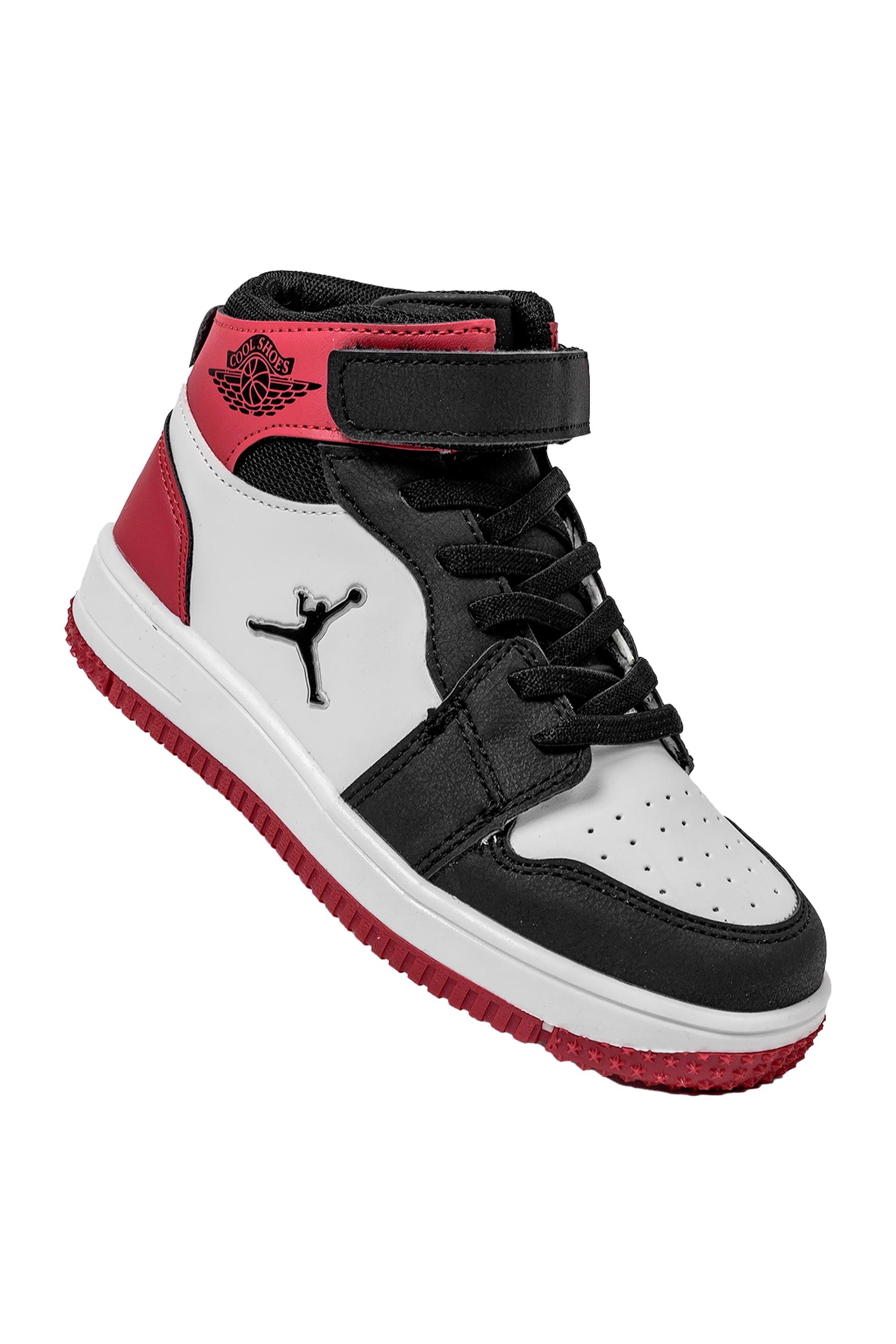 Cool Haykat Uzun Filet Erkek Çocuk Sneaker Bot Siyah - Kırmızı