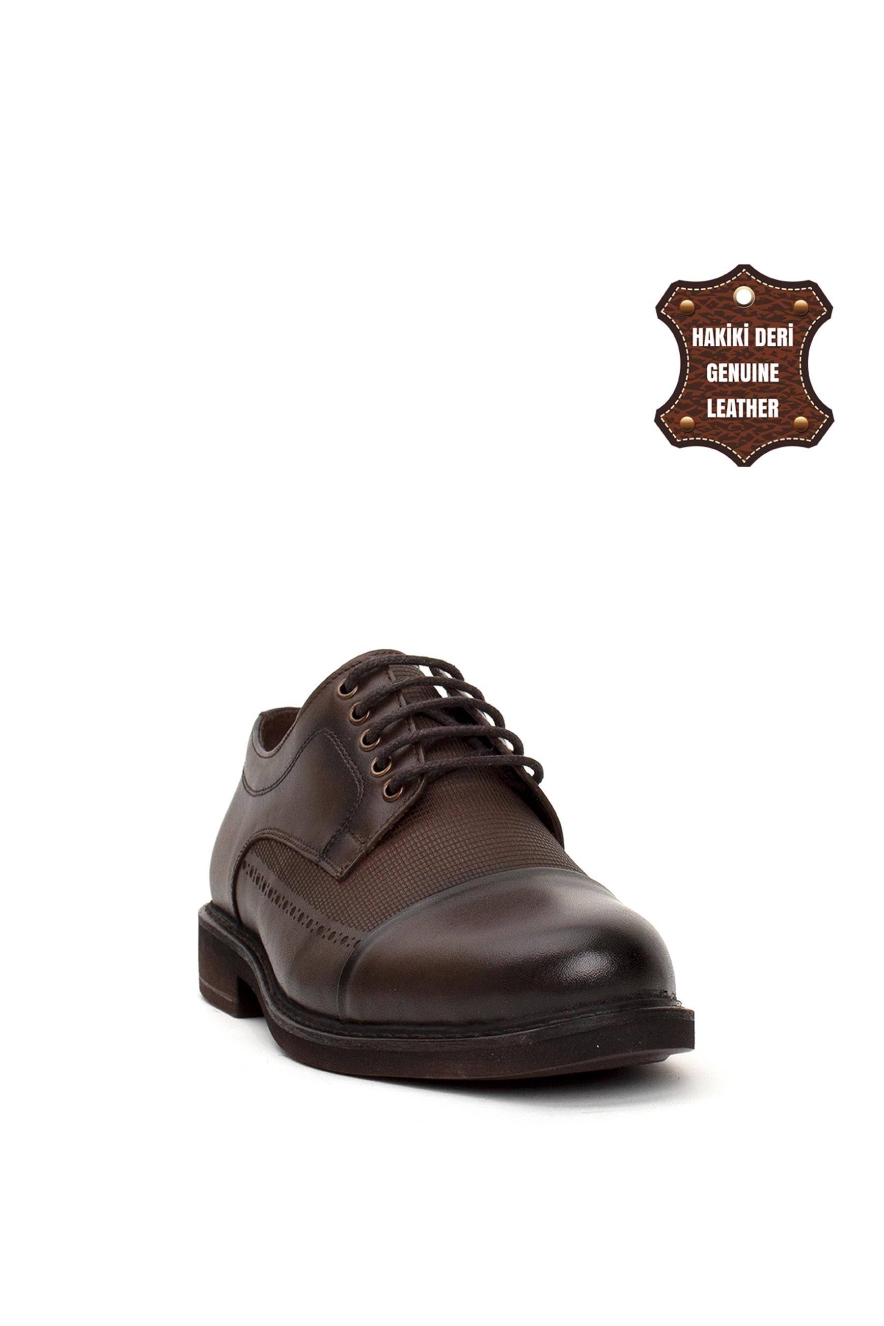 Elit 24YNbl988C Erkek Hakiki Deri Günlük Ayakkabı Kahverengi