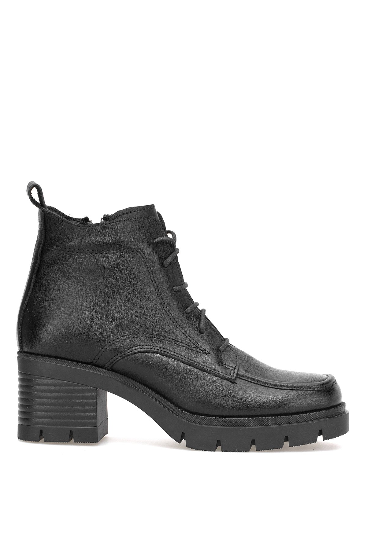 Elit Alvarine Kadın Hakiki Deri Topuklu Bot Siyah