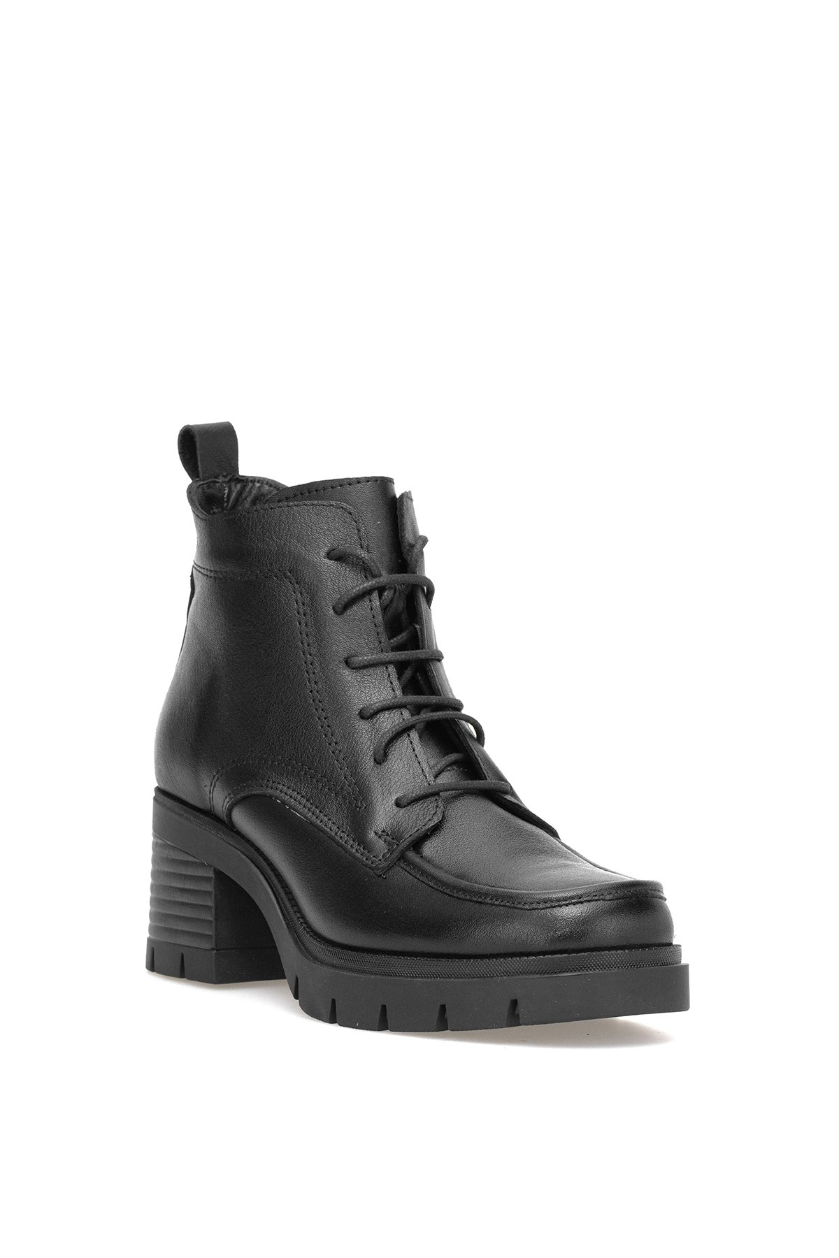 Elit Alvarine Kadın Hakiki Deri Topuklu Bot Siyah