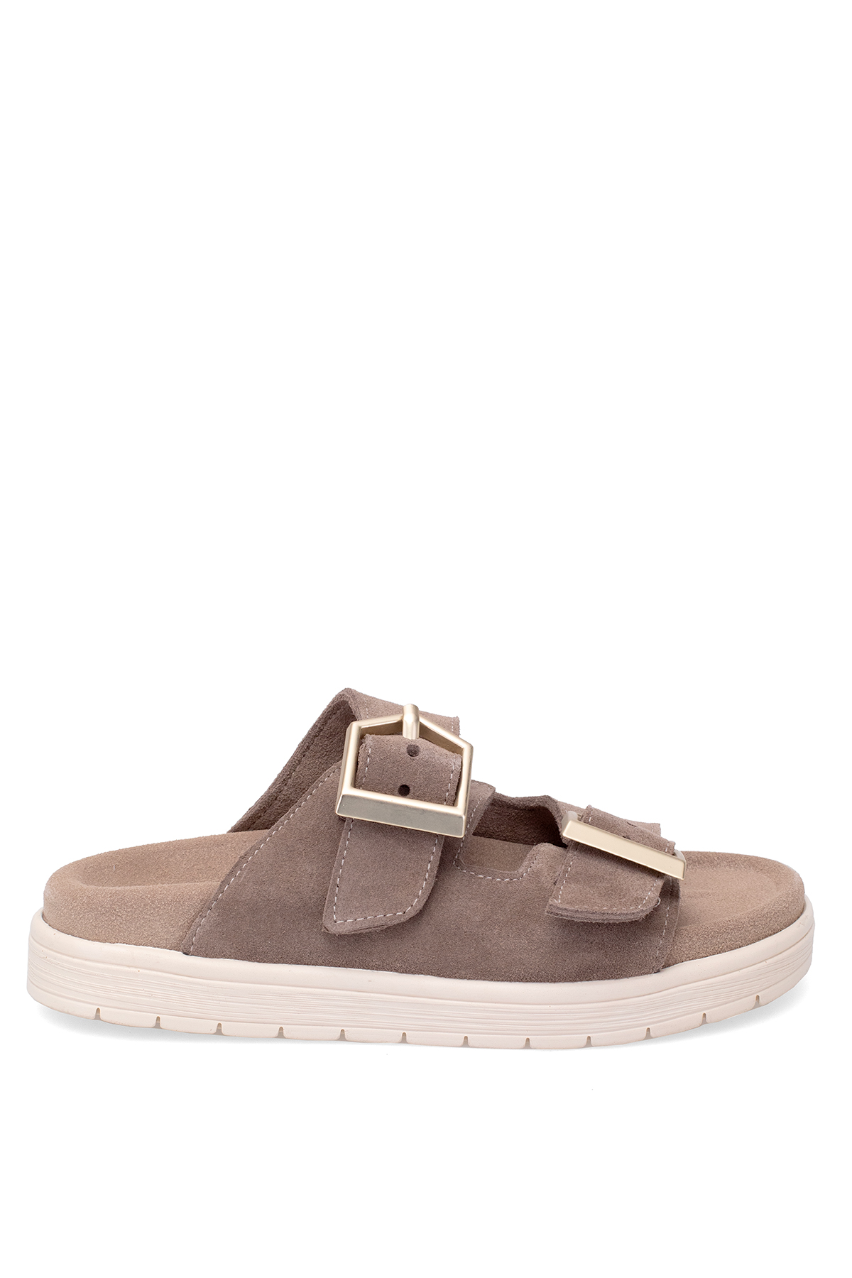 Elit Amoretta Kadın Hakiki Deri Düz Terlik Vizon