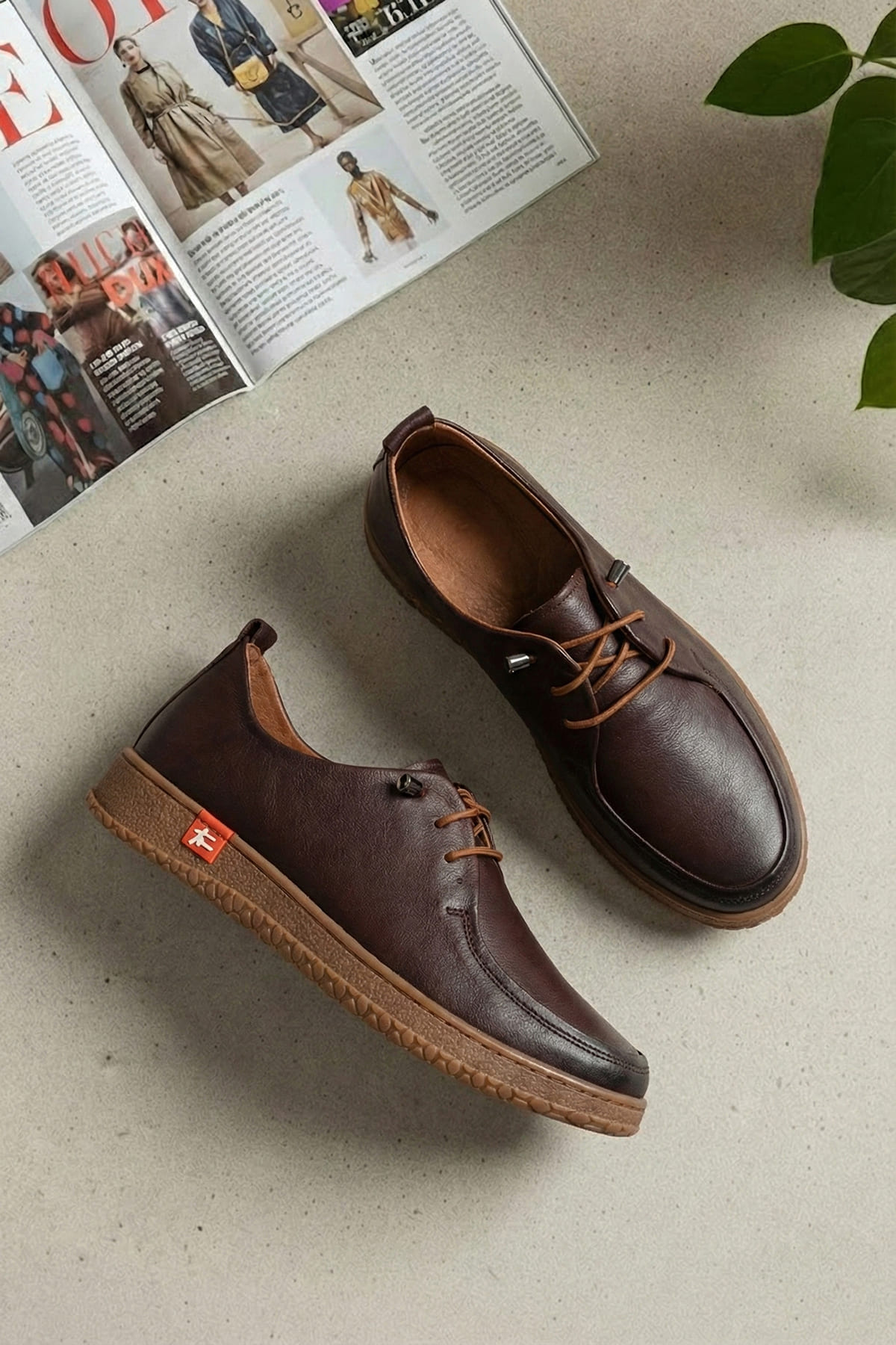 Elit ASSCL11124 Kadın Hakiki Deri Casual Ayakkabı Kahverengi