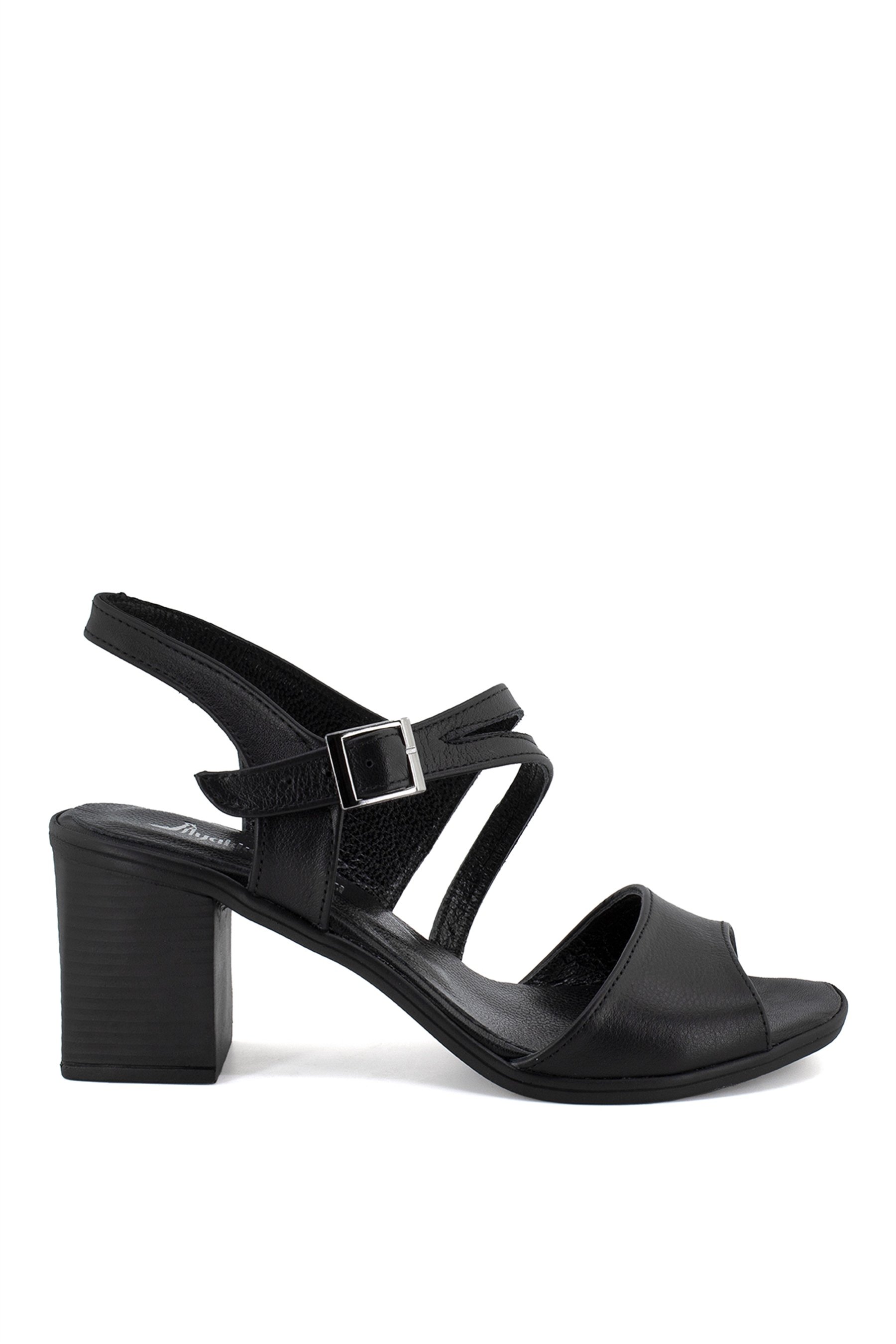 Elit Bls5454C Kadın Hakiki Deri Sandalet Siyah