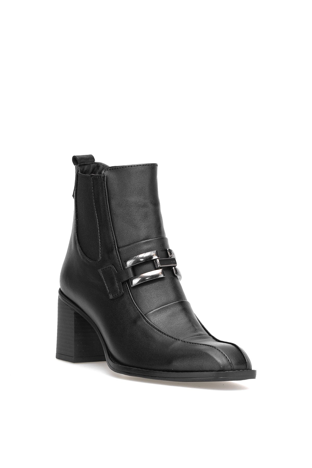 Elit Brivelle Kadın Hakiki Deri Topuklu Bot Siyah
