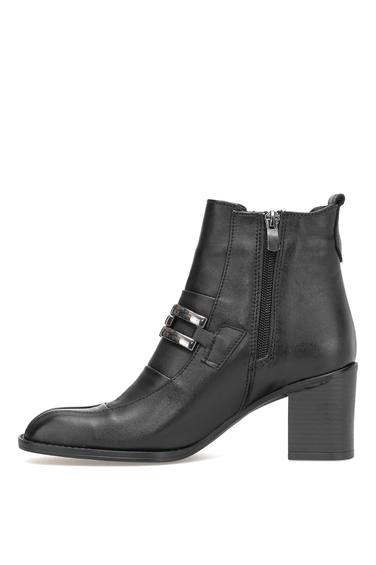 Elit Brivelle Kadın Hakiki Deri Topuklu Bot Siyah