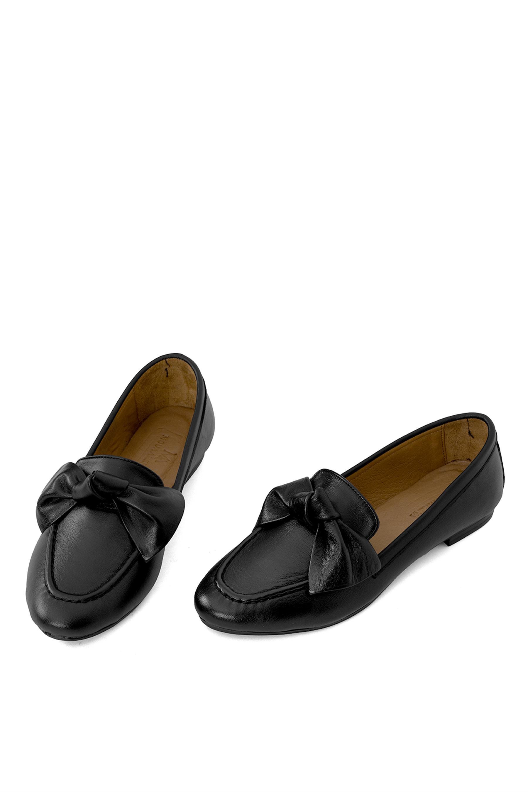 Elit Brk108C Kadın Hakiki Deri Babet Siyah