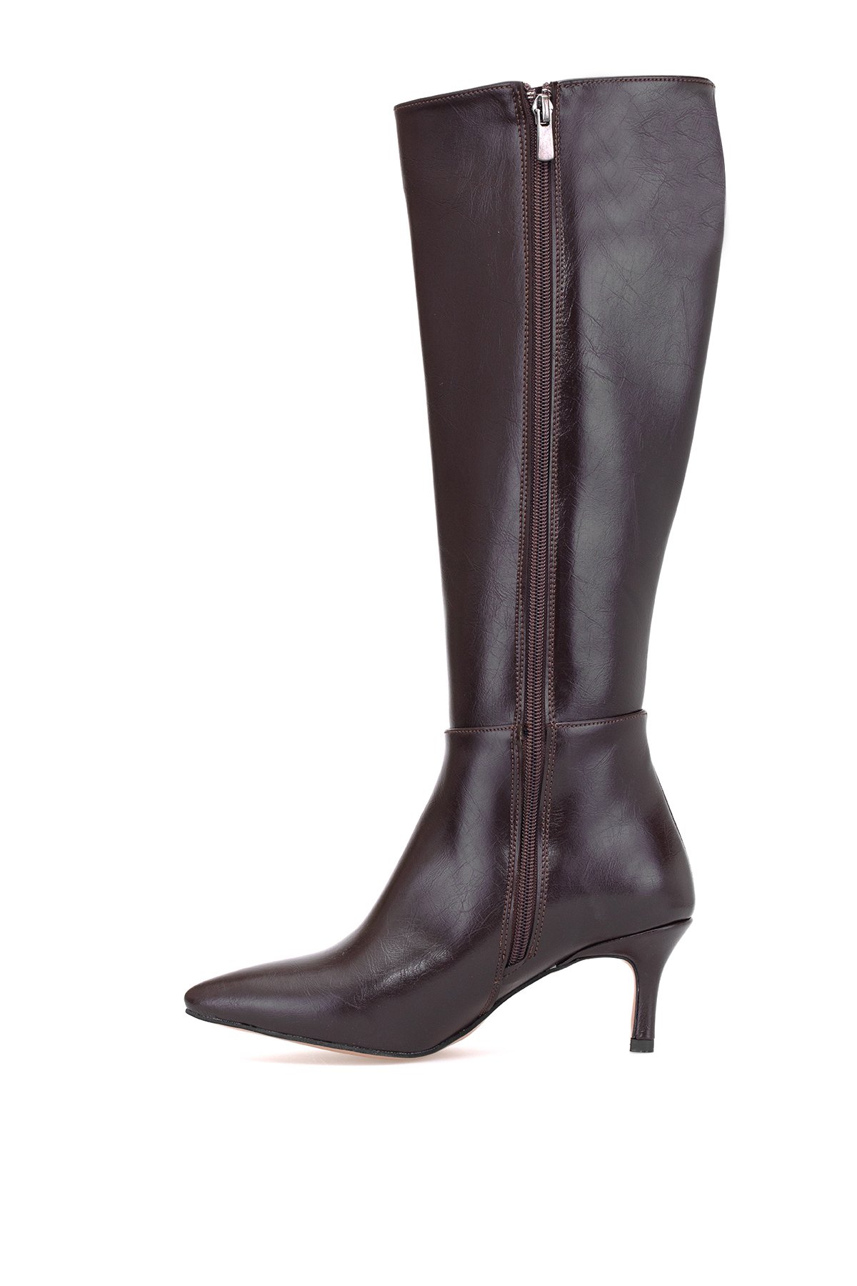 Elit Brk612C Kadın Topuklu Çizme Kahverengi