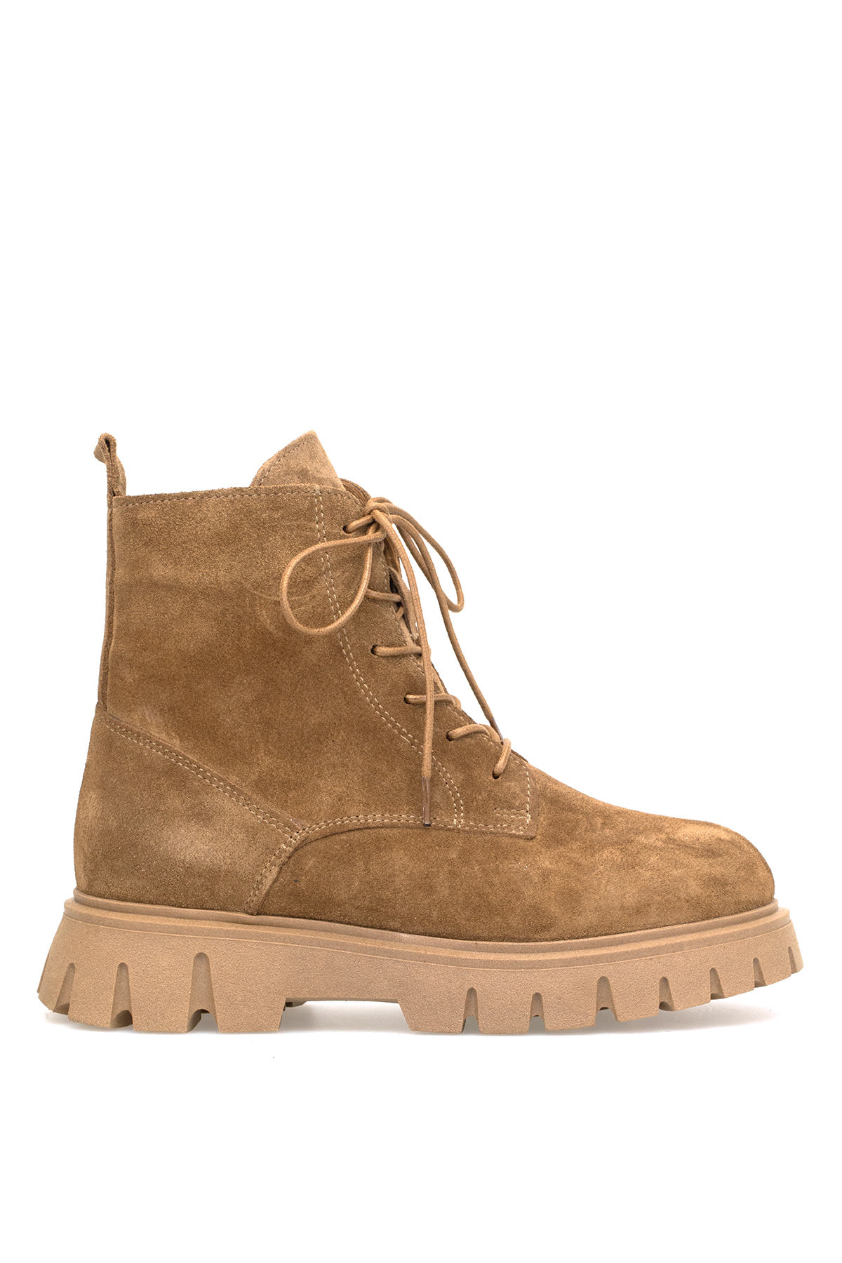 Elit Dravelle Kadın Hakiki Süet Deri Klasik Bot Camel