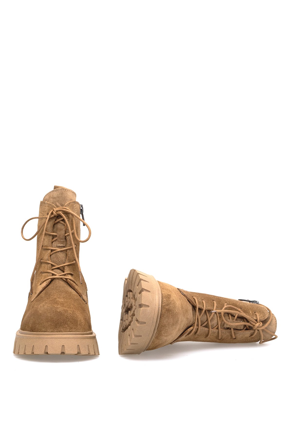 Elit Dravelle Kadın Hakiki Süet Deri Klasik Bot Camel