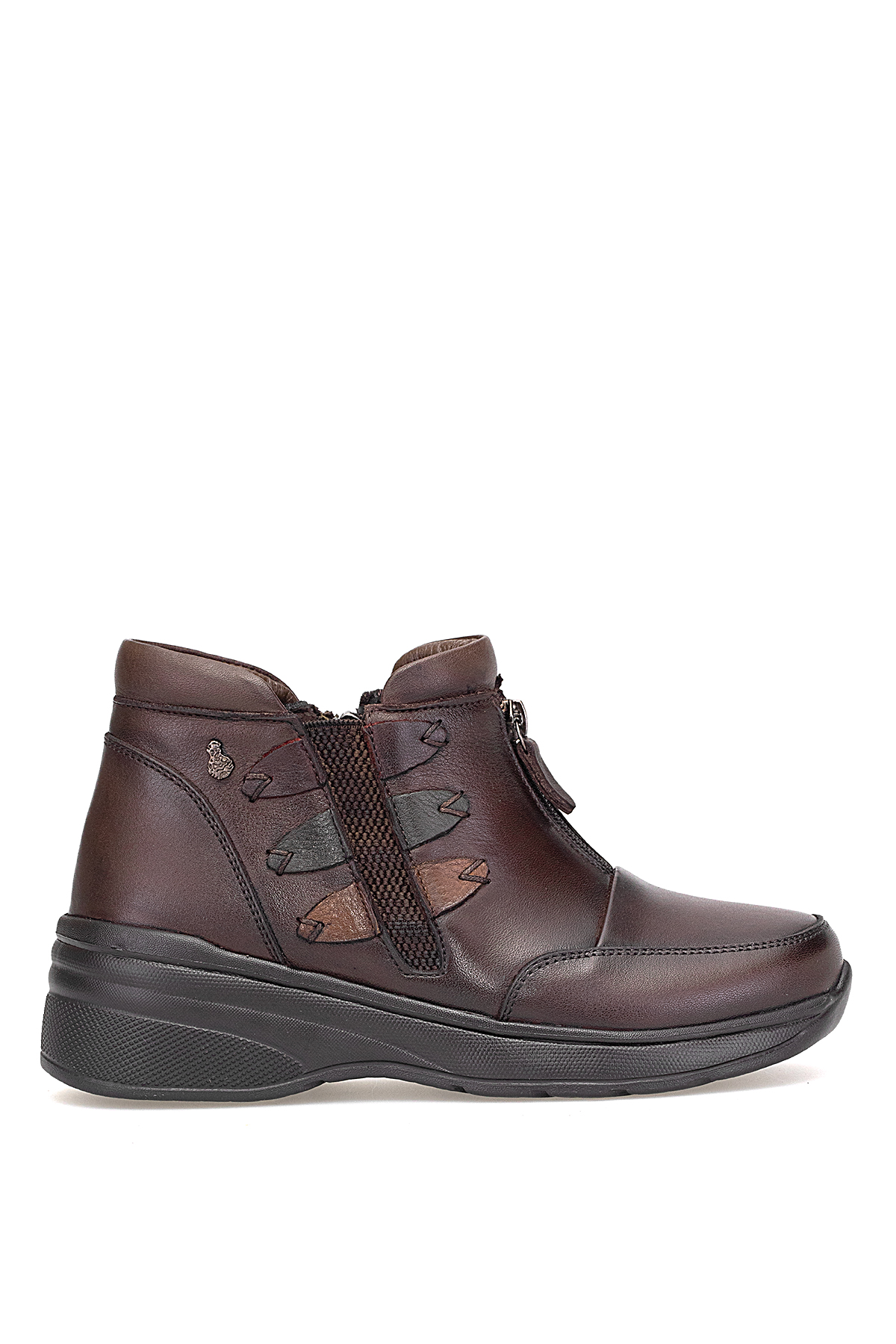 Elit ERLPLV1526-D-F Kadın Hakiki Deri Düz Bot Kahverengi