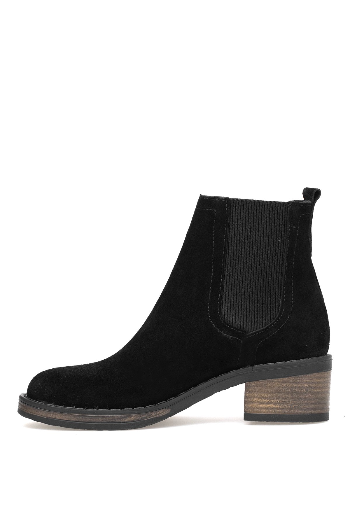 Elit Evelindra Kadın Hakiki Süet Deri Chelsea Bot Siyah