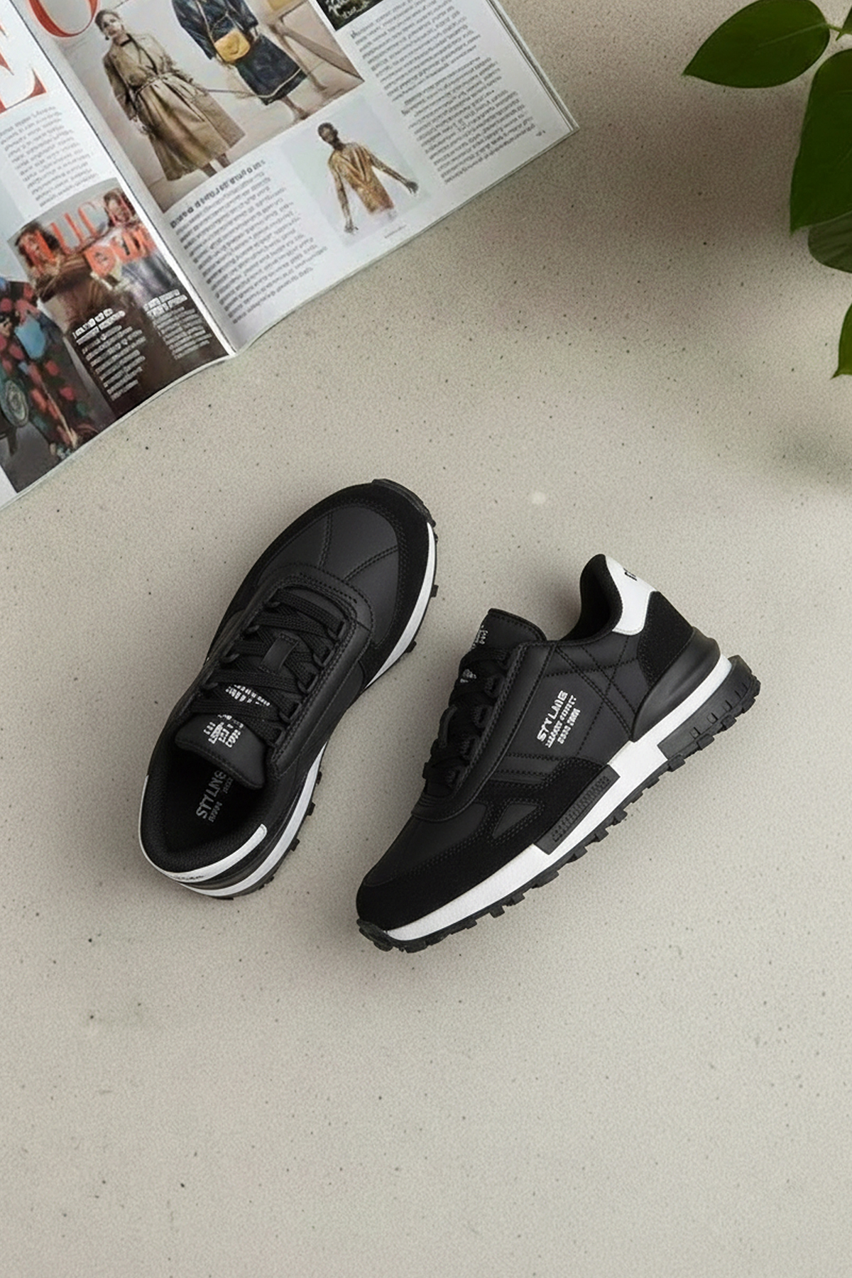 Elit IKZ8089 Erkek Klasik Sneaker Siyah - Beyaz