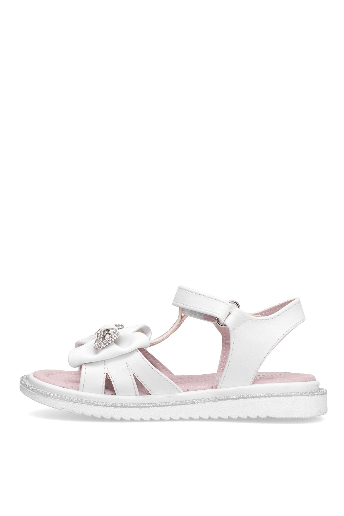 Elit J-F-600-25Y Filet Kız Çocuk Düz Sandalet Beyaz