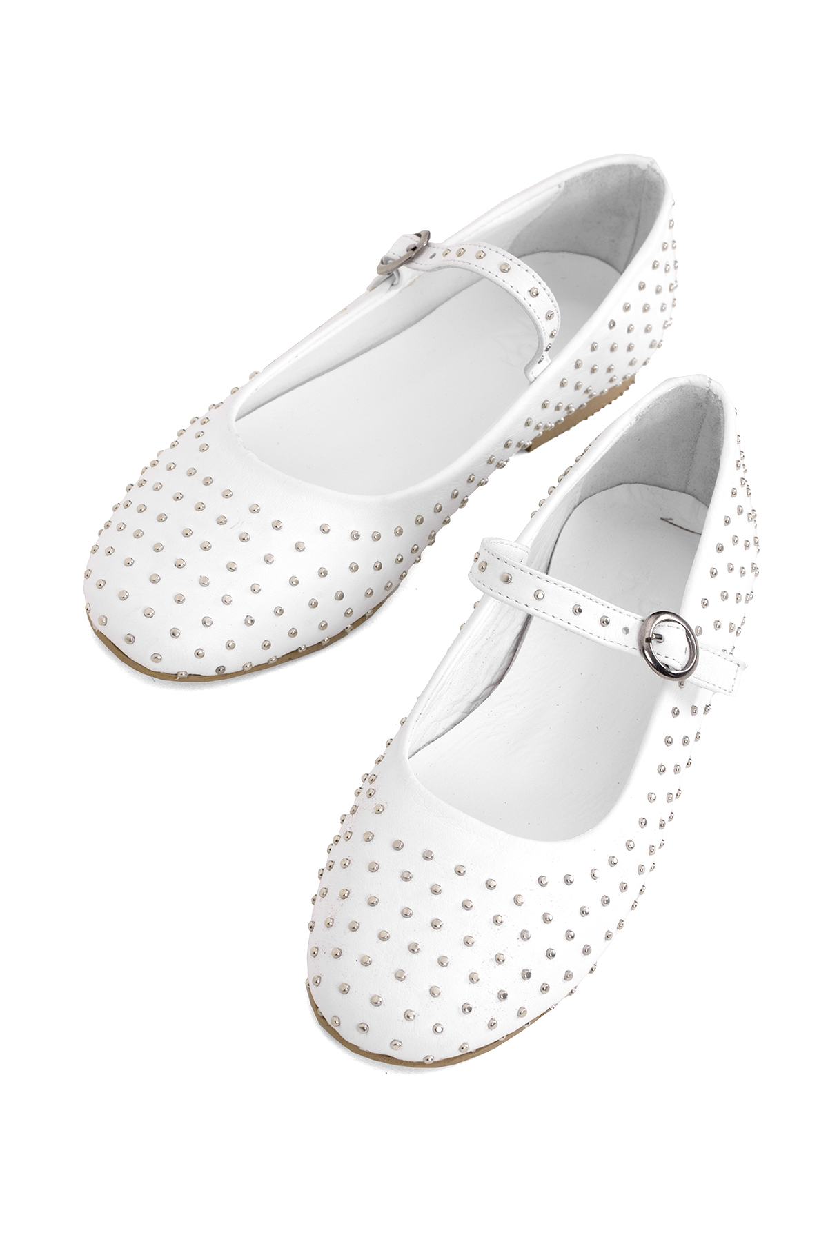 Elit Jada Kadın Hakiki Deri Troklu Babet Beyaz