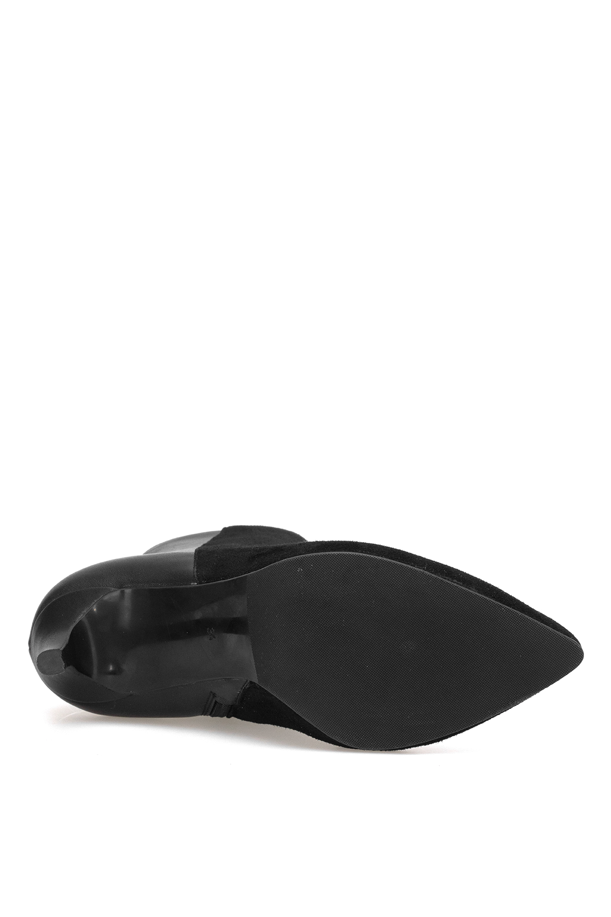 Elit Jasmina Kadın Hakiki Rugan Deri Klasik Topuklu Bot Siyah