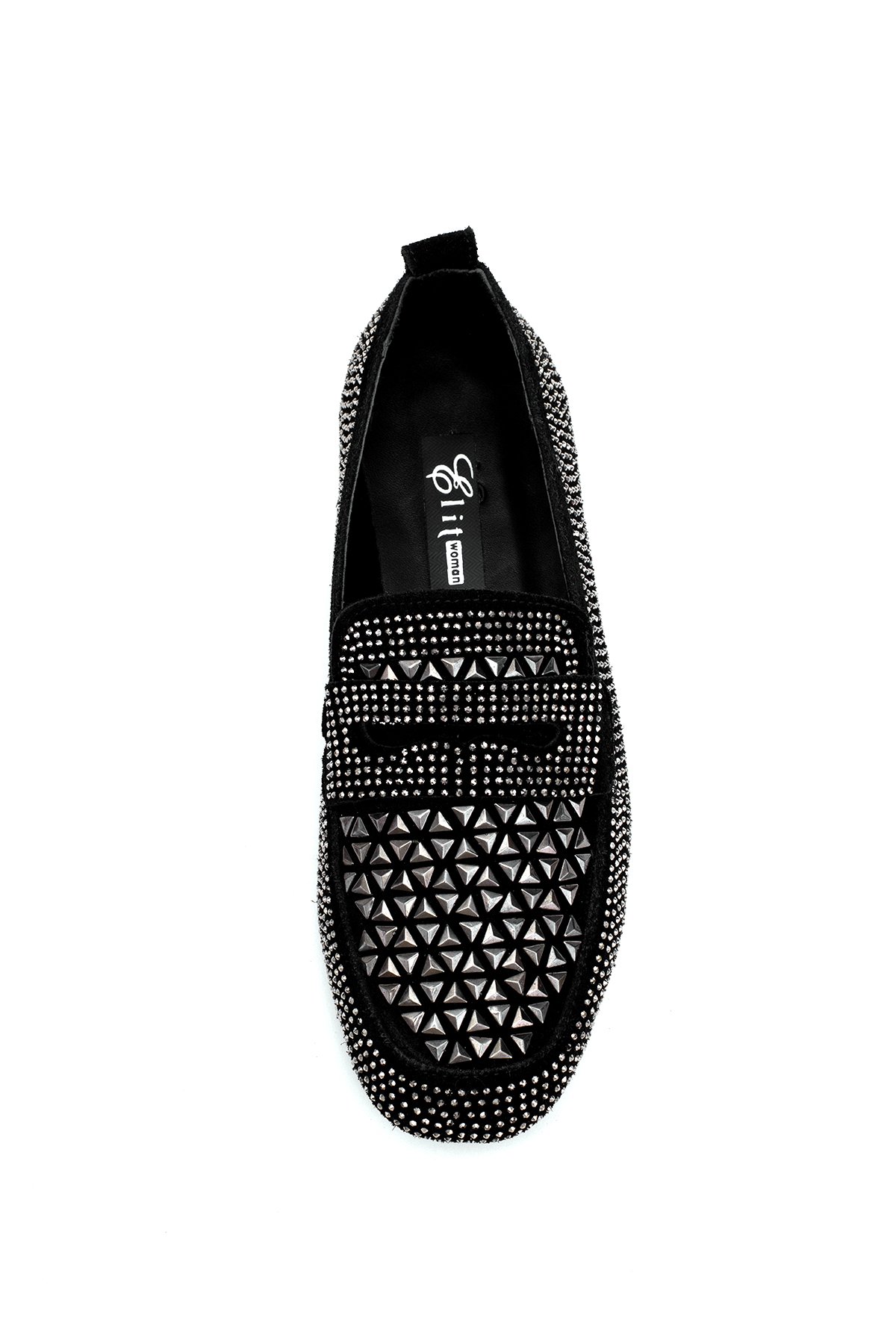 Elit Liora Kadın Hakiki Deri Troklu Babet Siyah