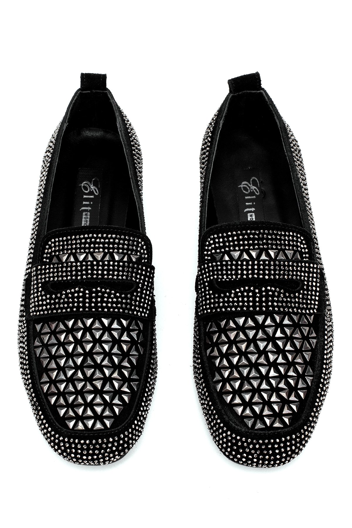 Elit Liora Kadın Hakiki Deri Troklu Babet Siyah