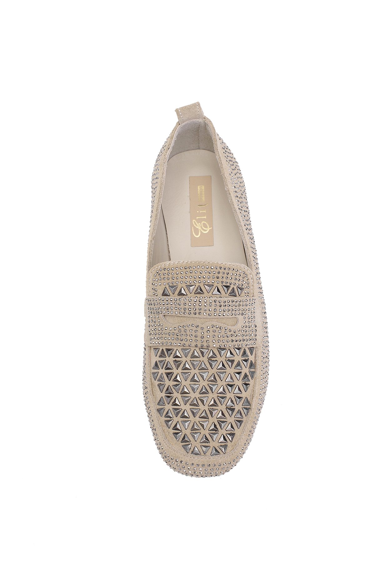 Elit Liora Kadın Hakiki Deri Troklu Babet Bej