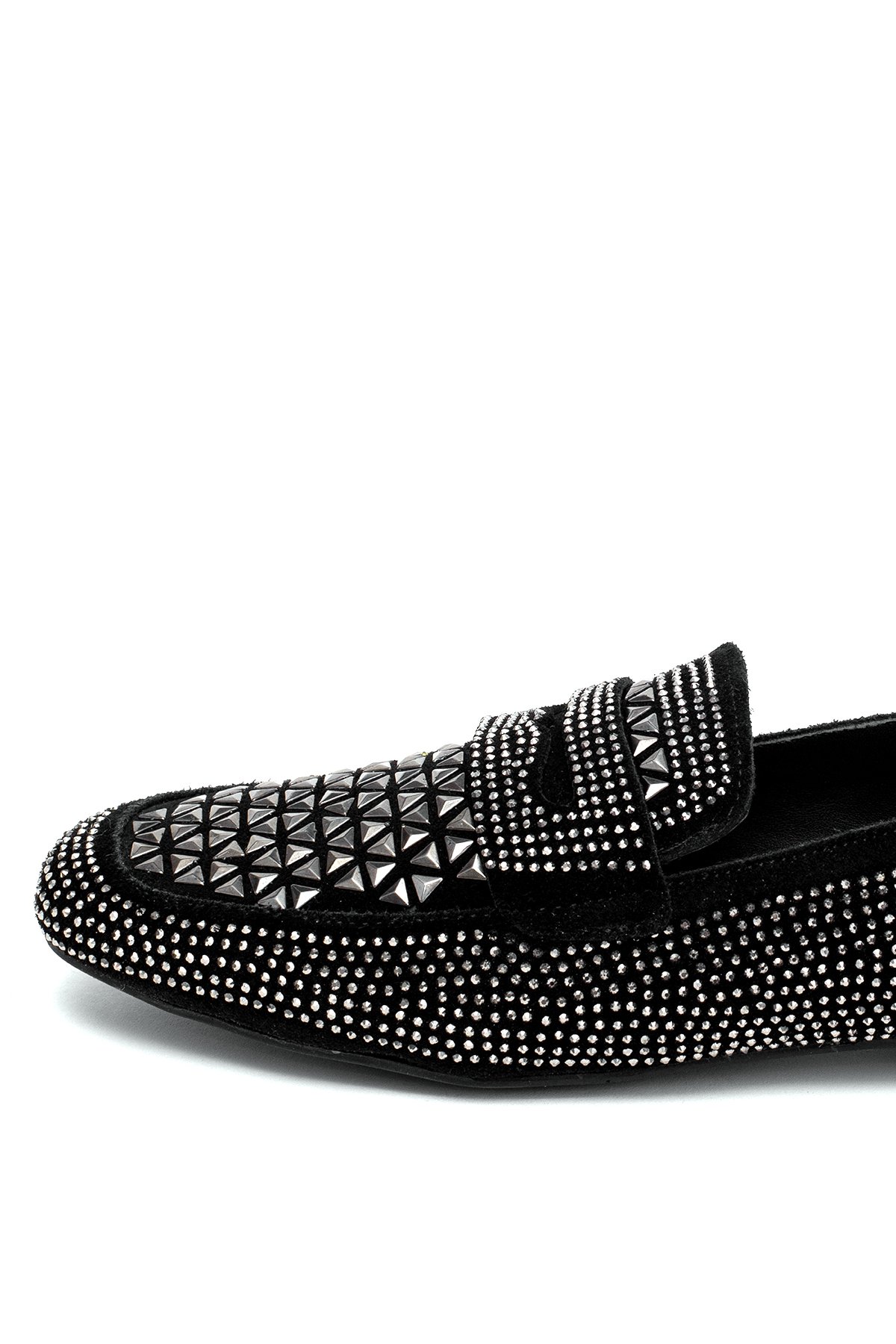 Elit Liora Kadın Hakiki Deri Troklu Babet Siyah