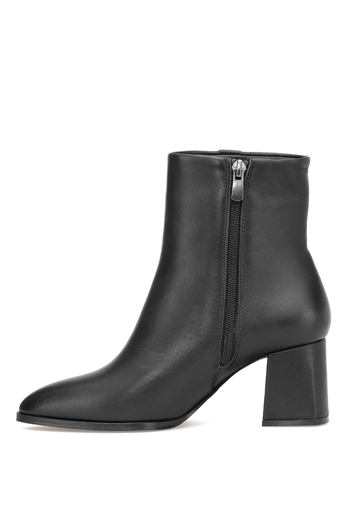 Elit Marivonne Kadın Hakiki Deri Topuklu Bot Siyah