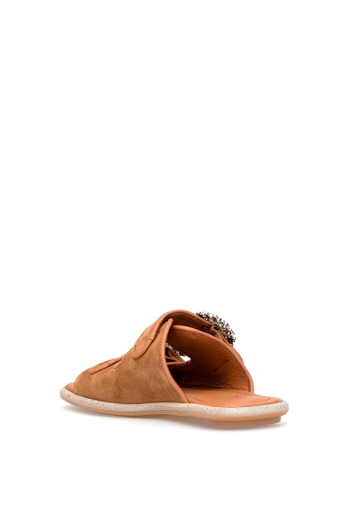 Elit Meliora Kadın Hakiki Deri Düz Terlik Taba