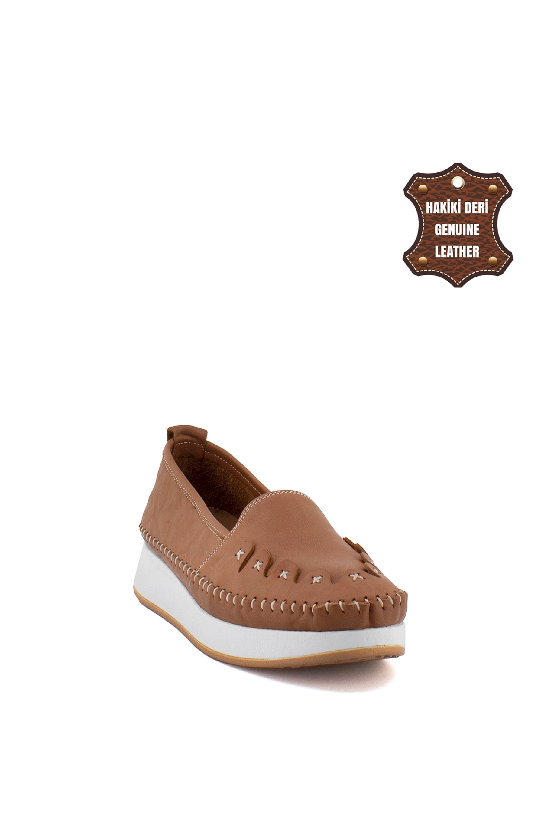 Elit Mn84C Kadın Hakiki Deri Espadril Taba