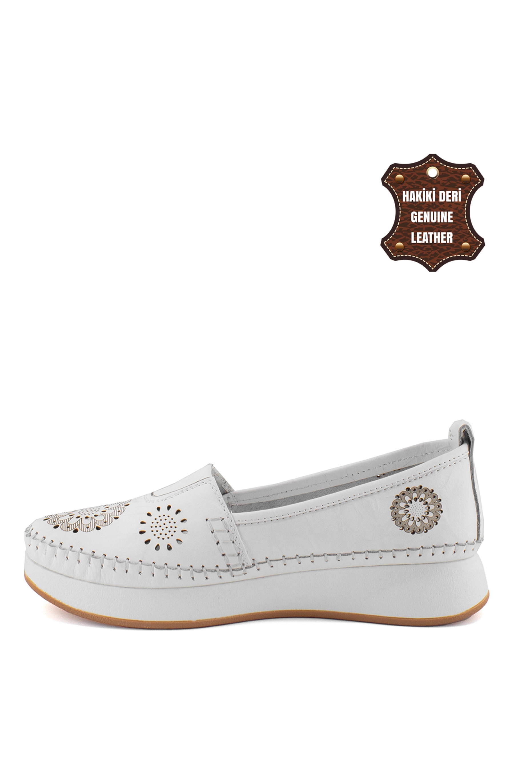 Elit Mn85L21C Kadın Hakiki Deri Espadril Beyaz