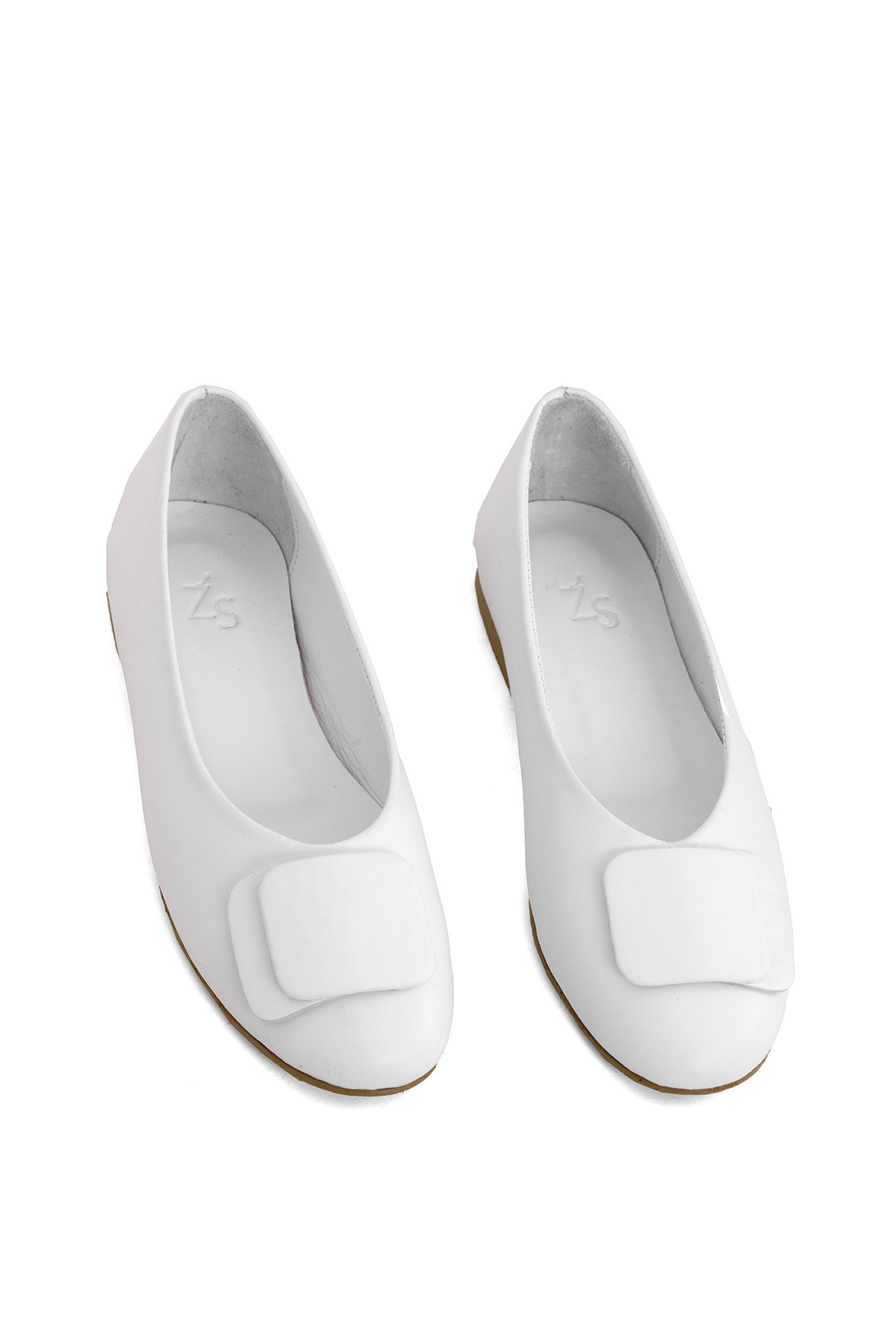 Elit Nova Kadın Hakiki Deri Babet Beyaz