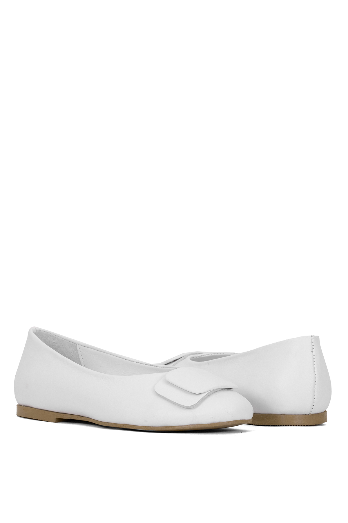 Elit Nova Kadın Hakiki Deri Babet Beyaz