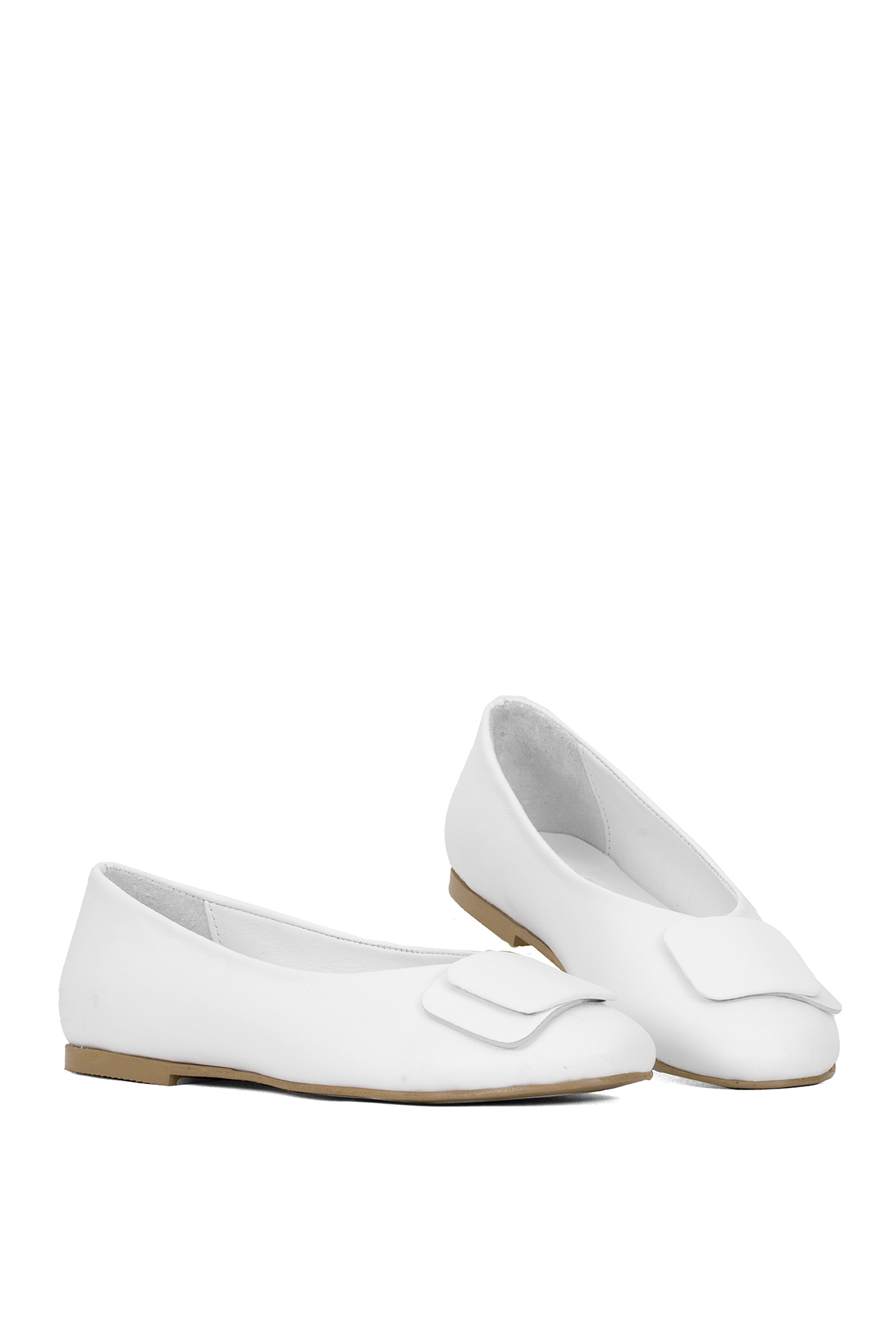 Elit Nova Kadın Hakiki Deri Babet Beyaz