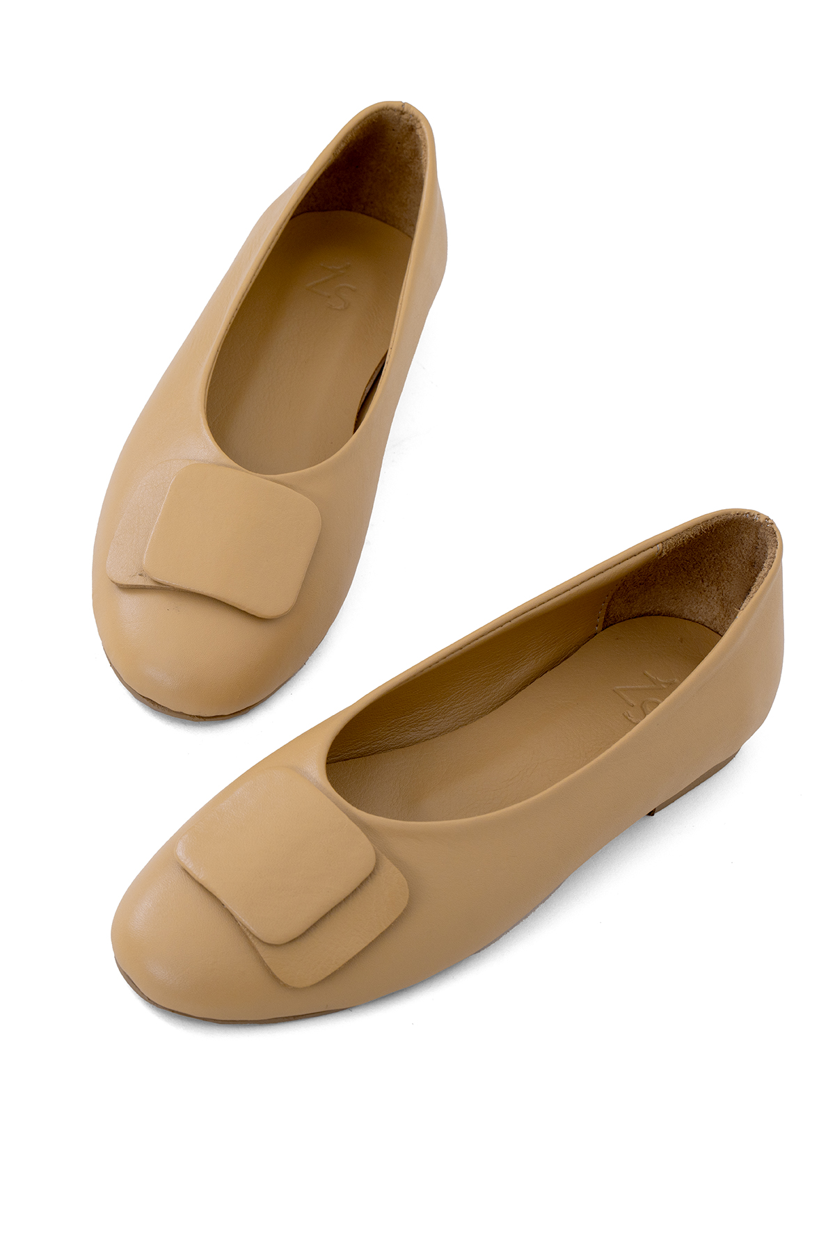 Elit Nova Kadın Hakiki Deri Babet Camel