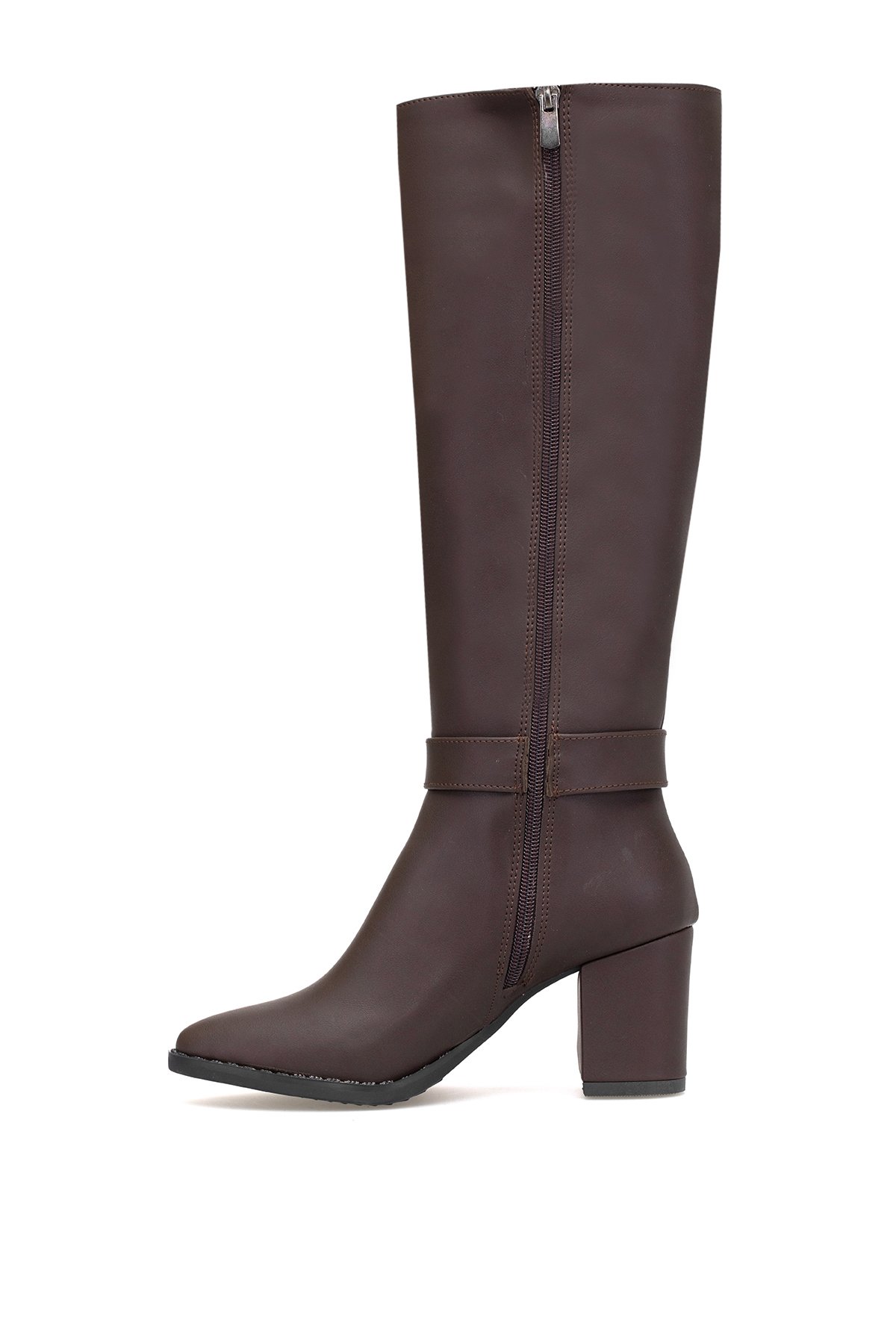 Elit OZRKM701 Kadın Topuklu Çizme Kahverengi