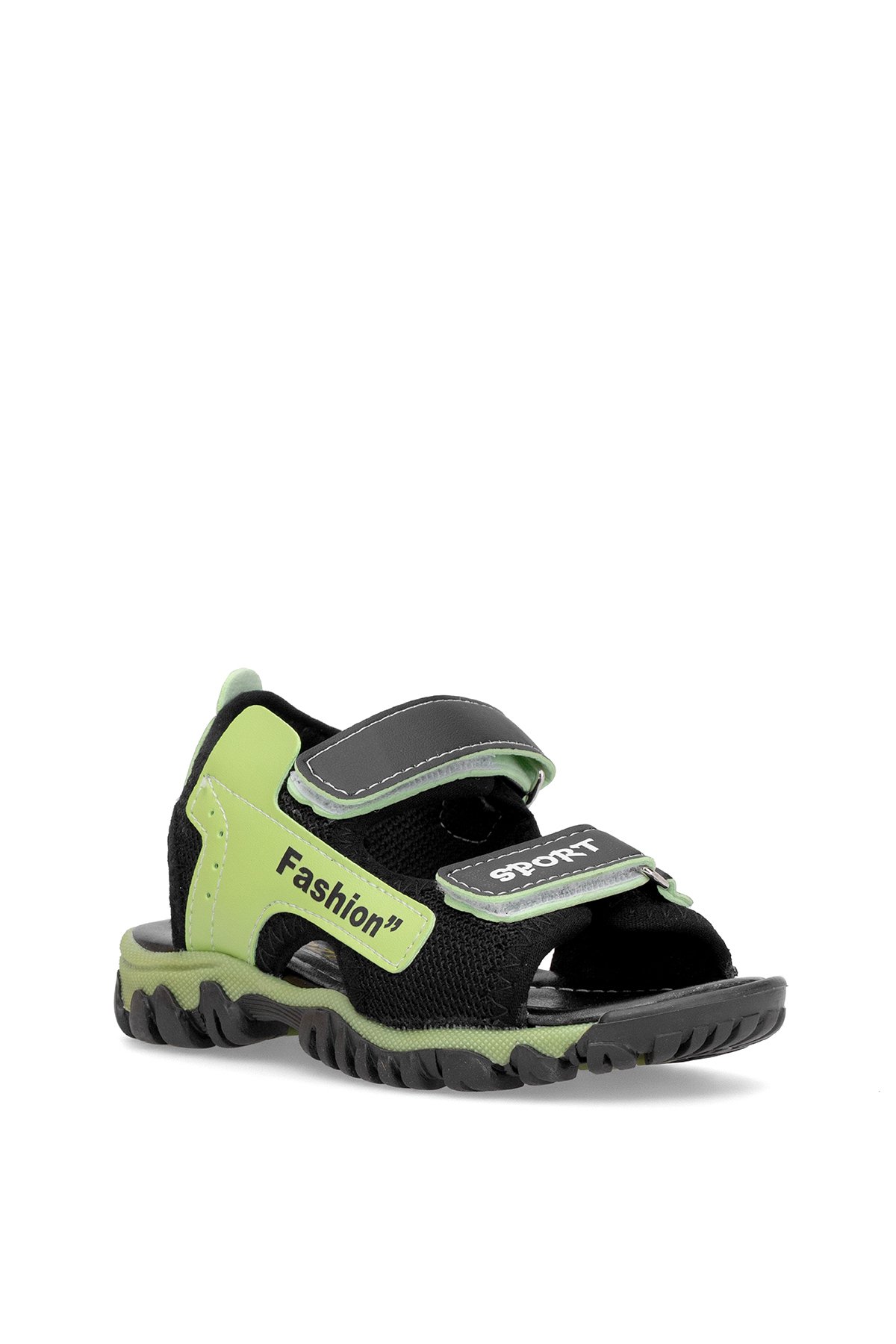 Elit ŞA-P-022-25Y Patik Erkek Çocuk Düz Sandalet Siyah - Yeşil