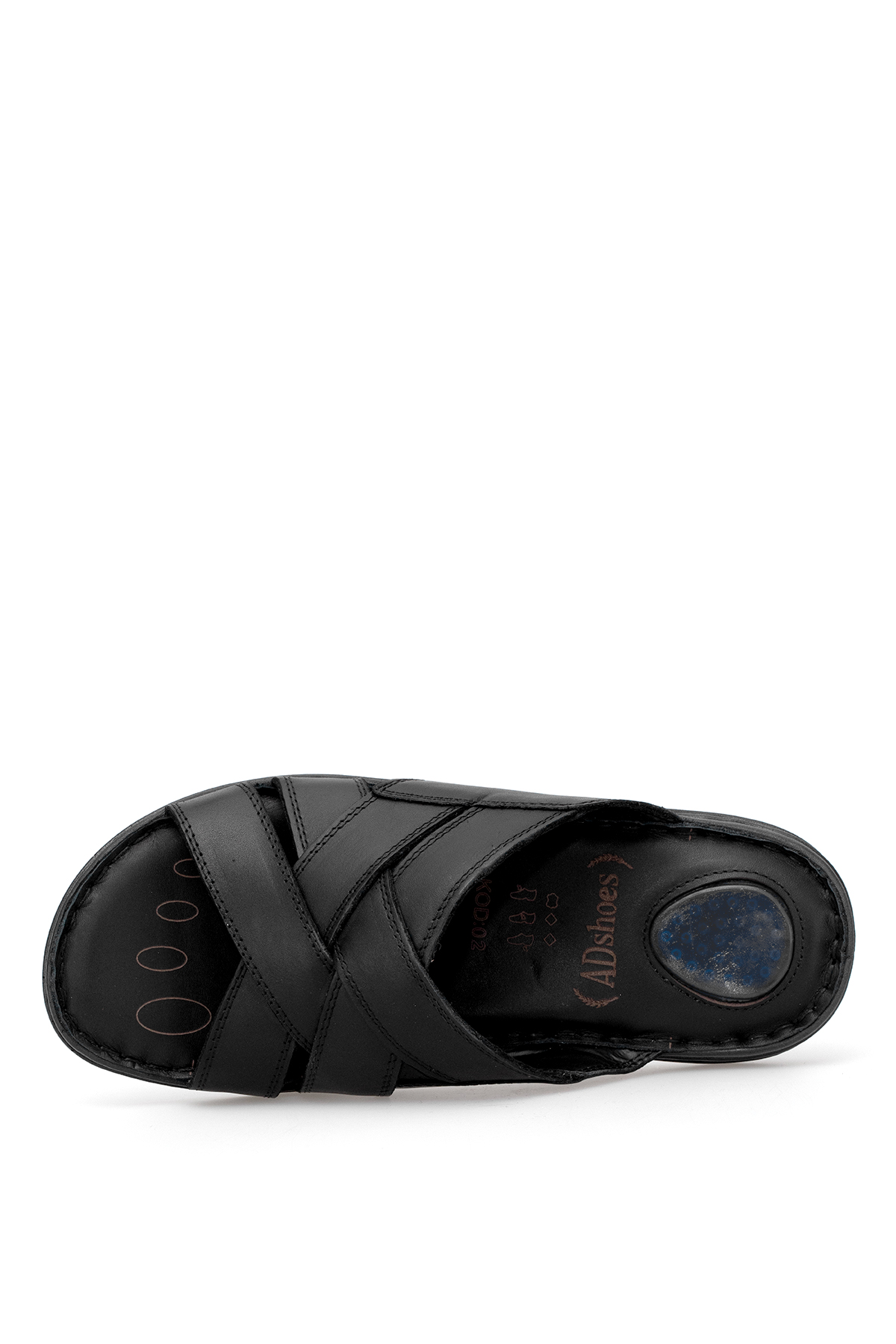 Elit SLCMF02C Erkek Hakiki Deri Düz Terlik Siyah