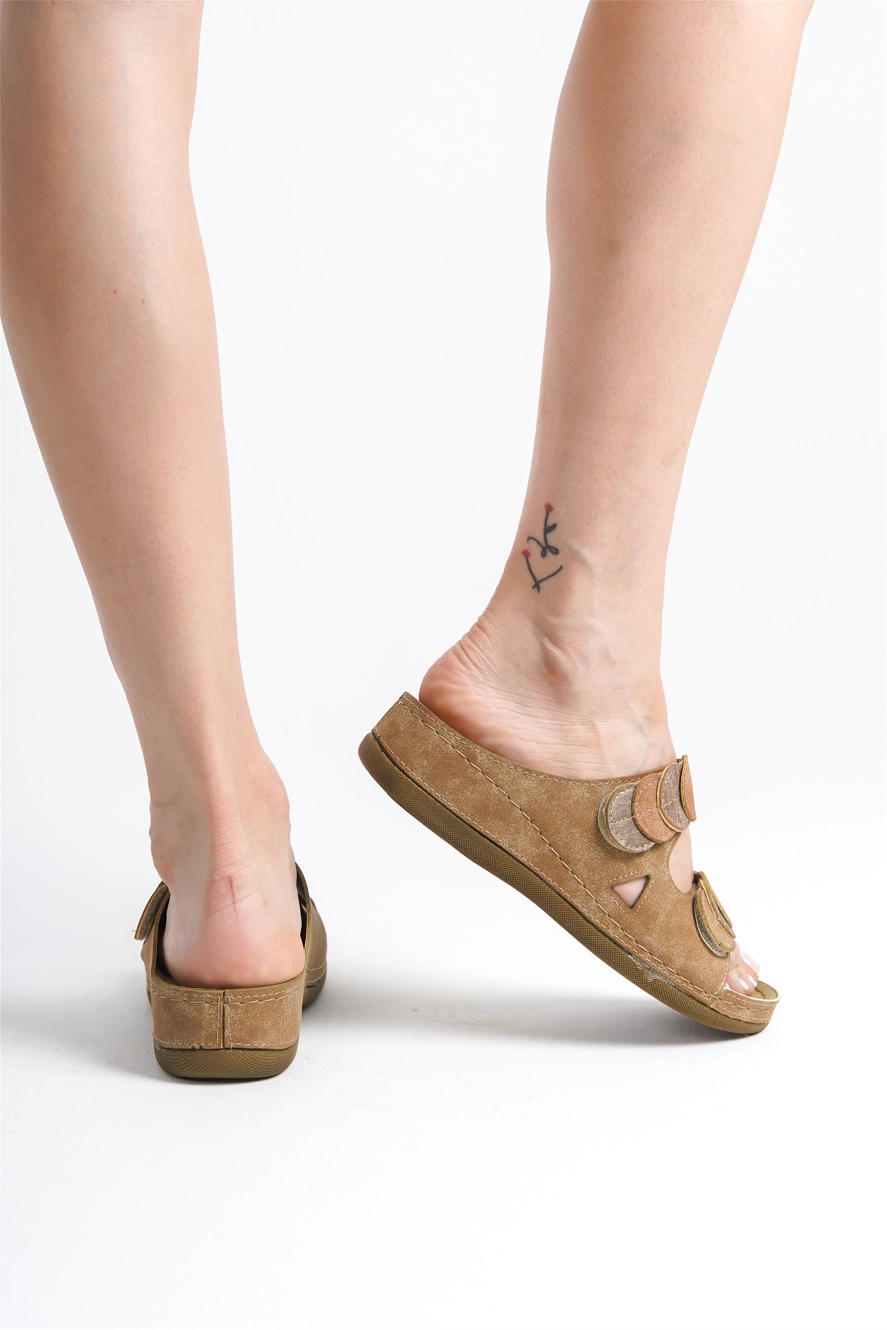 Elit Sry5907N Kadın Düz Terlik Camel